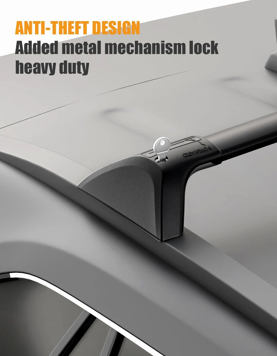 KINGGERI - Barras de techo de coche con bloqueo, capacidad de 118 kg, barra transversal de aluminio resistente, bloqueo metálico antirrobo.