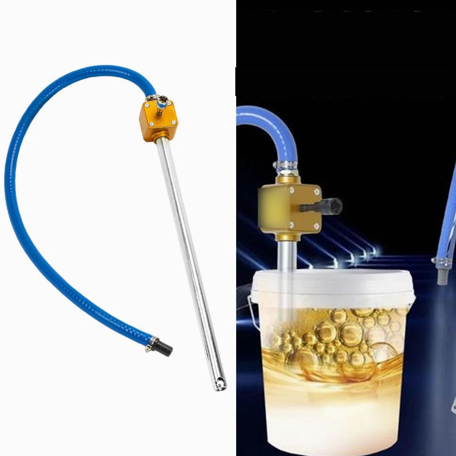 F Fityle Bomba de transferencia de líquidos Bomba de combustible manual para agua Gasoil Extractor de líquidos Extracción bidireccional manual Herramienta de