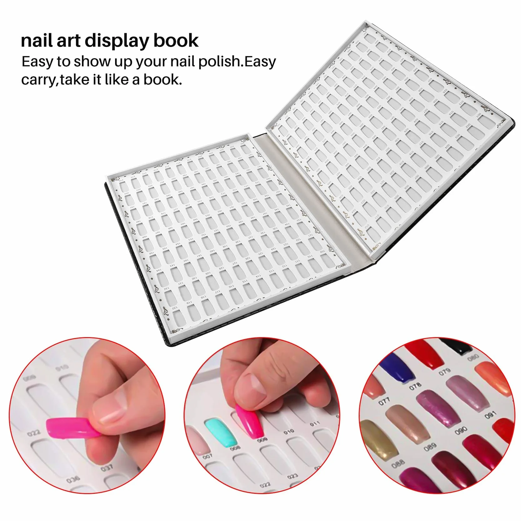 216 Colores Tablero de Exhibición de Puntas de Uñas Estante de Arte de Uñas DIY