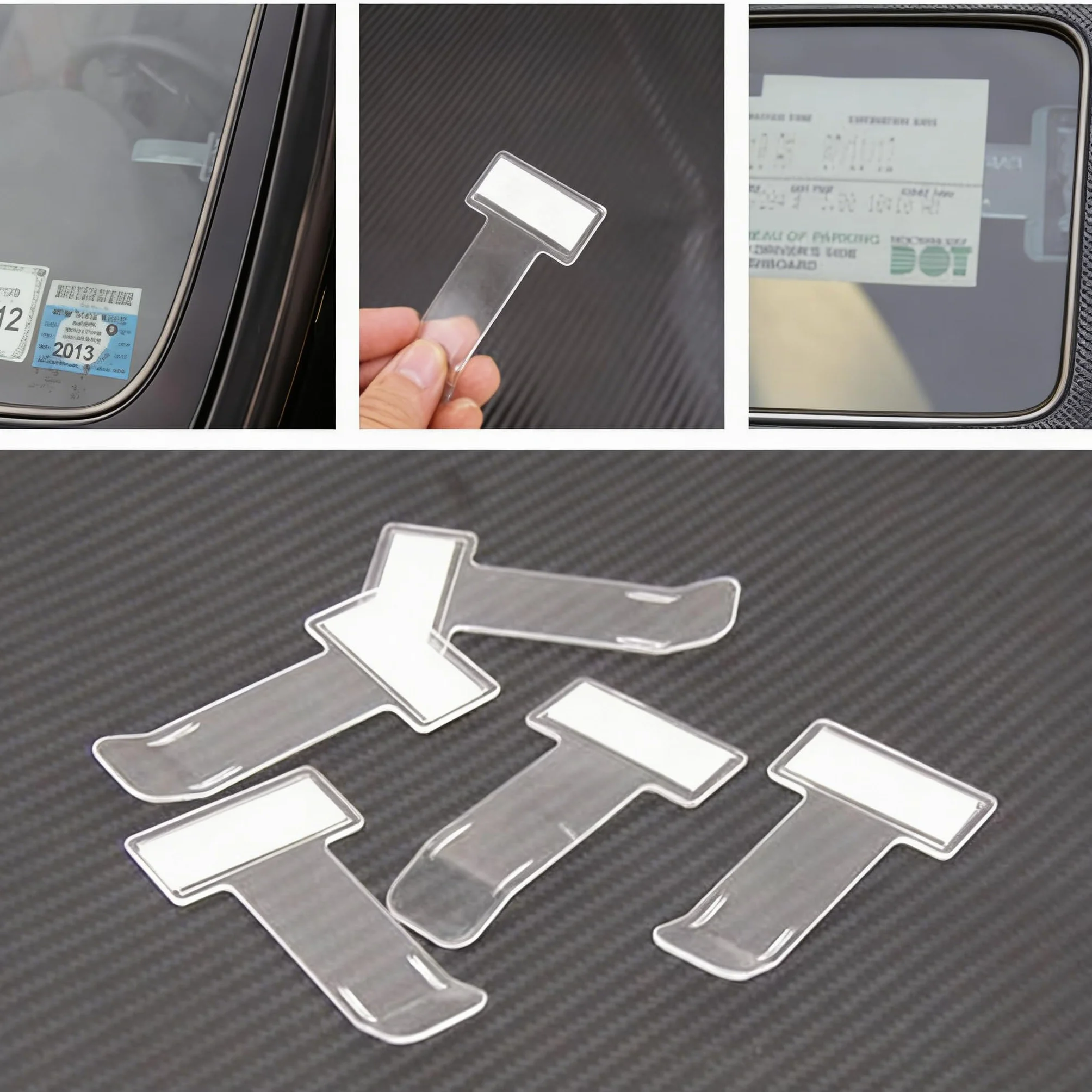 4 Piezas Clips Adhesivos para Tickets, Soporte de Parches para Parabrisas, Porta Tickets para Coche, Soporte para Tarjetas y Documentos Adhesivo
