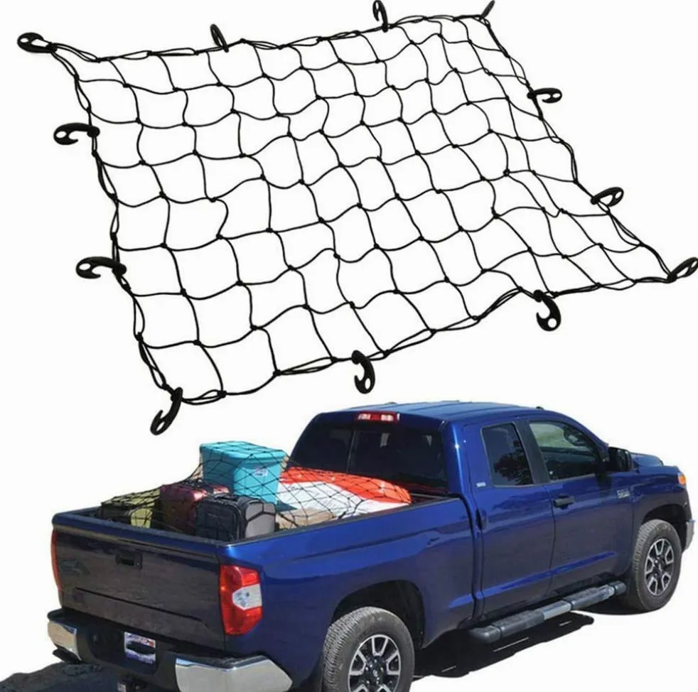 Red De Almacenamiento De Maletero, Red Organizadora De Equipaje Universal para Coche con Ganchos, Red De Malla Elástica Flexible para Camión O Maletero