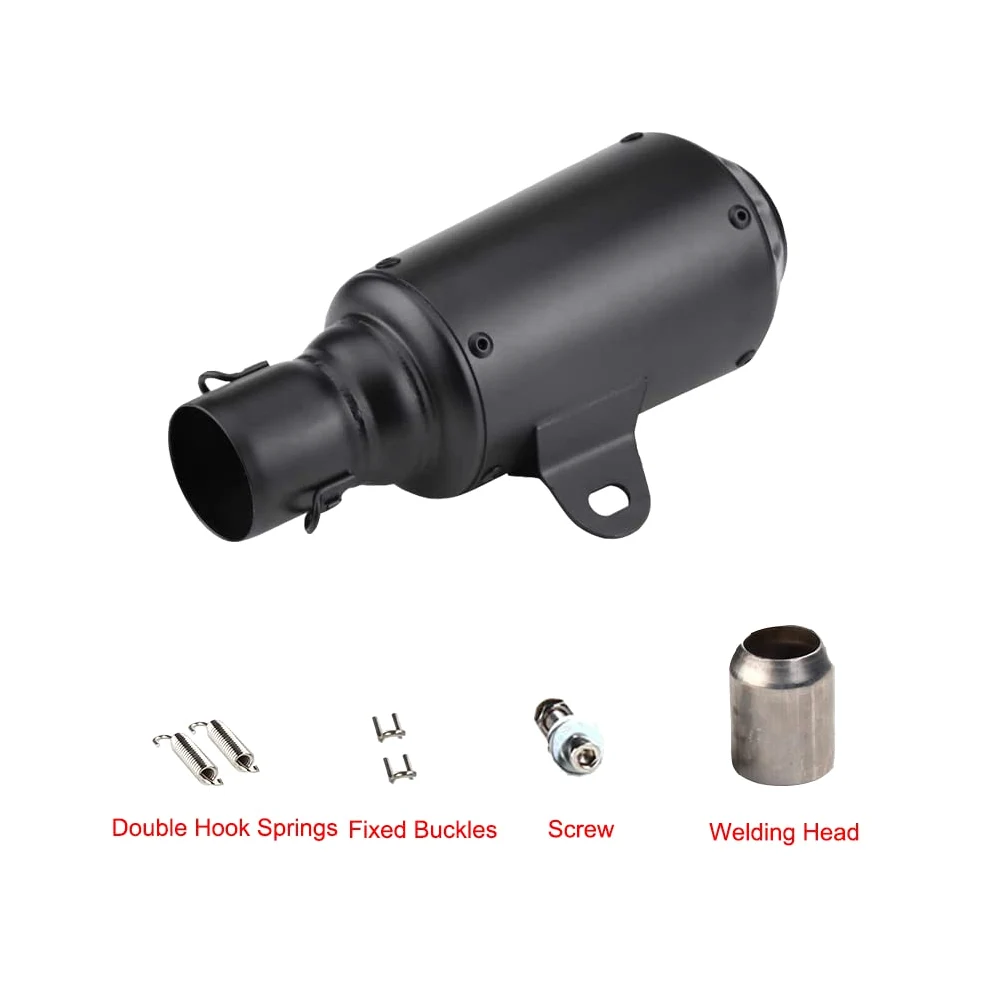 Riloer - Silenciador de escape universal para motocicleta, diámetro de montaje: 51 mm (2.01 pulgadas), negro/azul/titanio (negro)