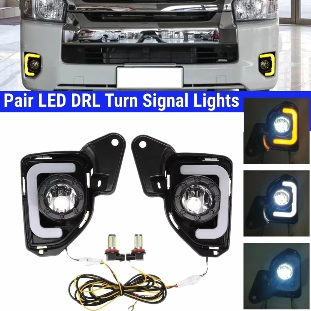 Luz De Circulación Diurna Para Toyota Para Hiace 2014-2018 Conjunto De Lámpara Antiniebla Luces Diurnas Led DRL Circulación Diurna Con Bombillas H11 6000K ~ 6700K