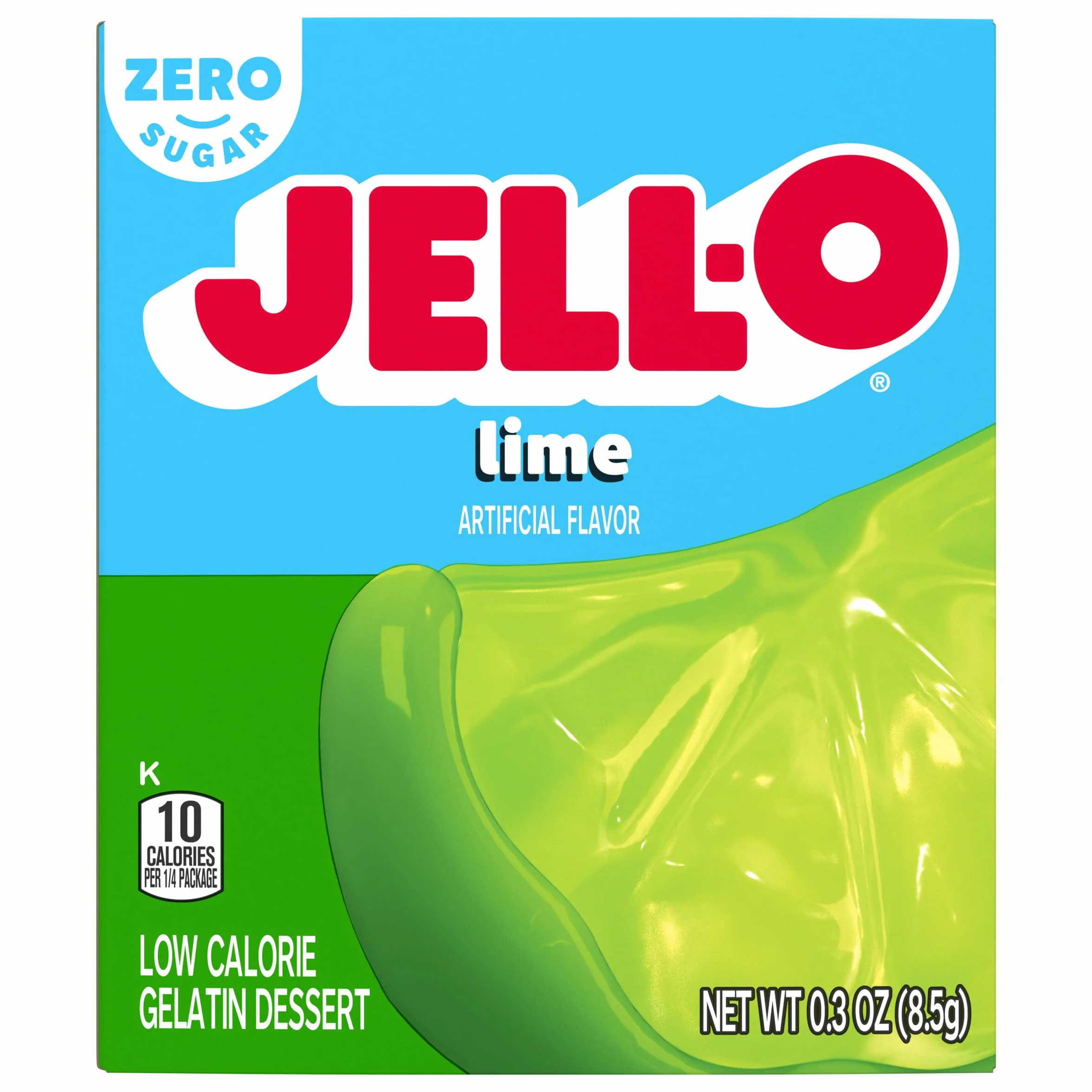 JELL-O Postre de gelatina baja en calorías de limón sin azúcar, 8.5 g