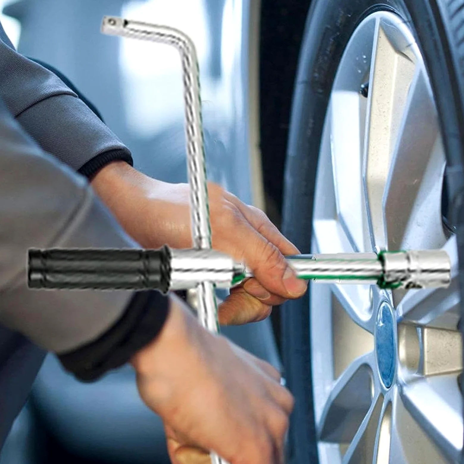 Llave de Ruedas Llave Cruzada para Tuercas de Rueda | Llave para Neumáticos Robusta para Furgoneta Moto Coche SUV Camión Taller Mecánico Emergencias en Carretera