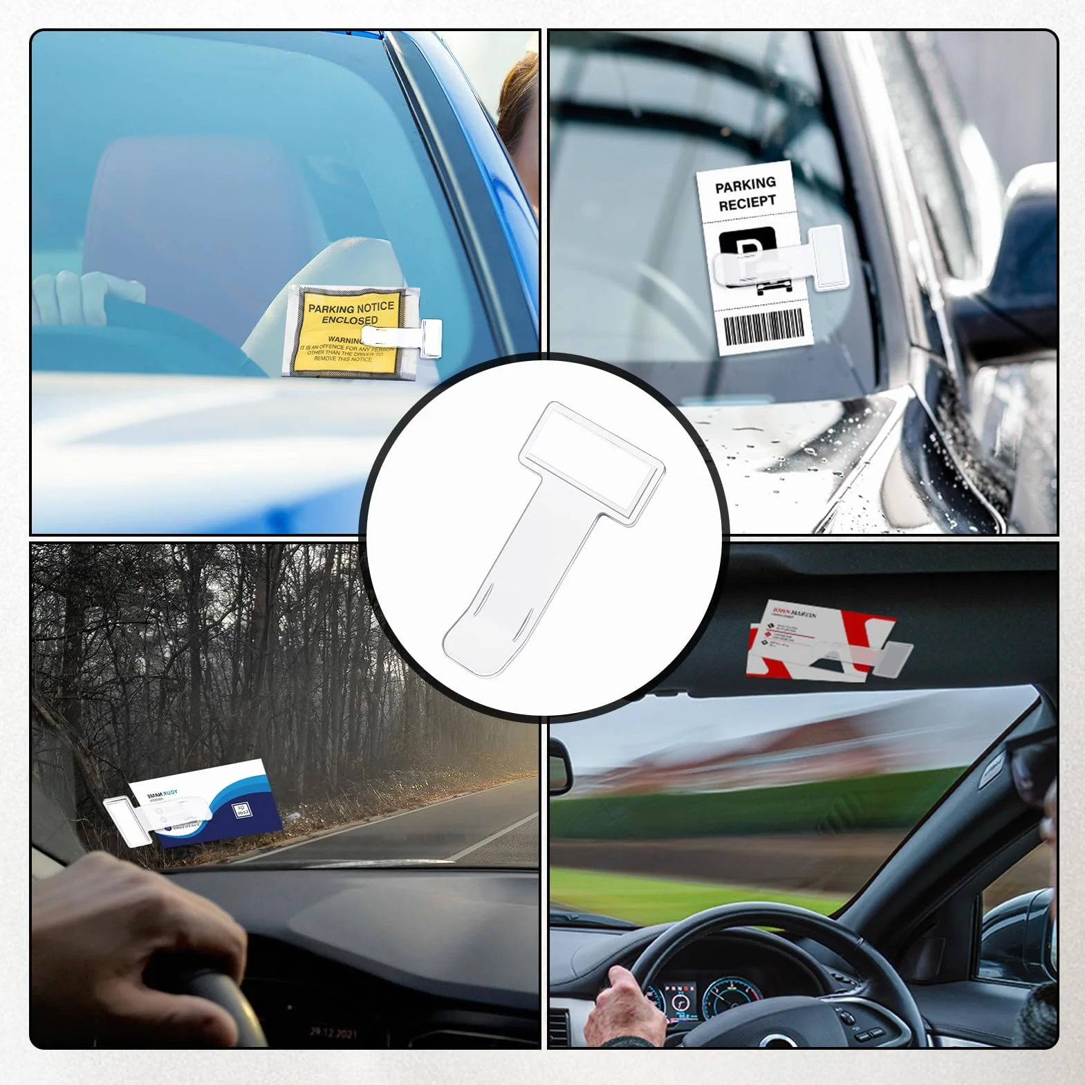 8 Piezas Clip para Boletos de Parabrisas, Pinza de Plástico para Parabrisas de Coche, Clip para Parabrisas de Coche, Estacionamiento del Parabrisas Clip para Coches Caravanas Camiones