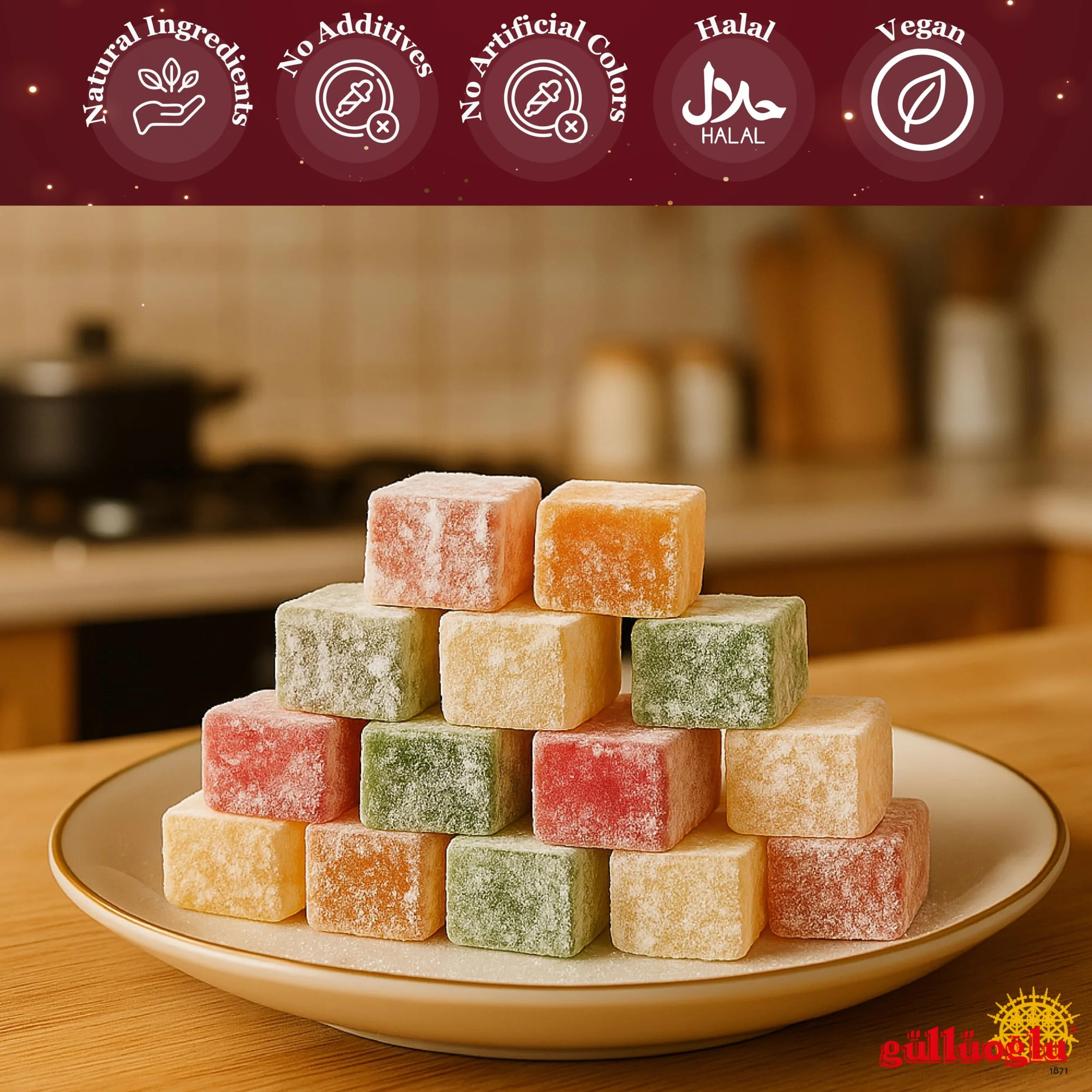 Pistachio Turkish Delight 500 gr Güllüoglu