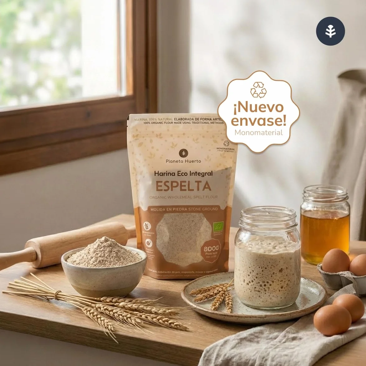 Harina Integral de Espelta Eco 800 g – Ecológica, Rica en Fibra y Nutrientes