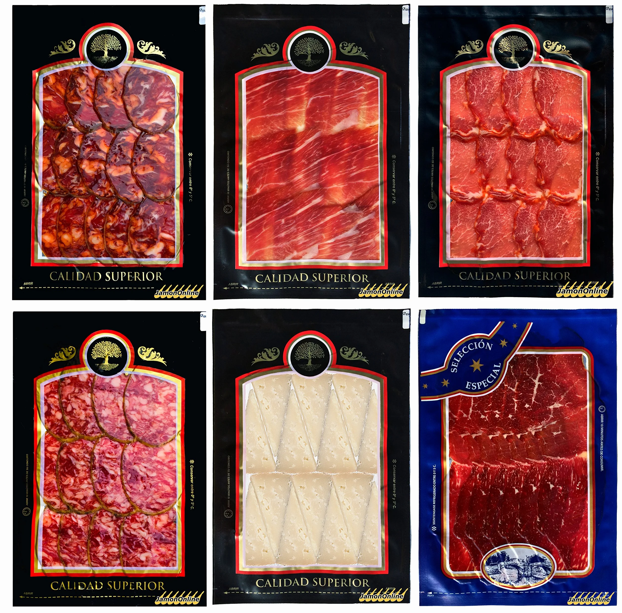 Lote Degustación Jamón de bellota Lomo Cecina Chorizo Salchichón Queso Oveja 100g