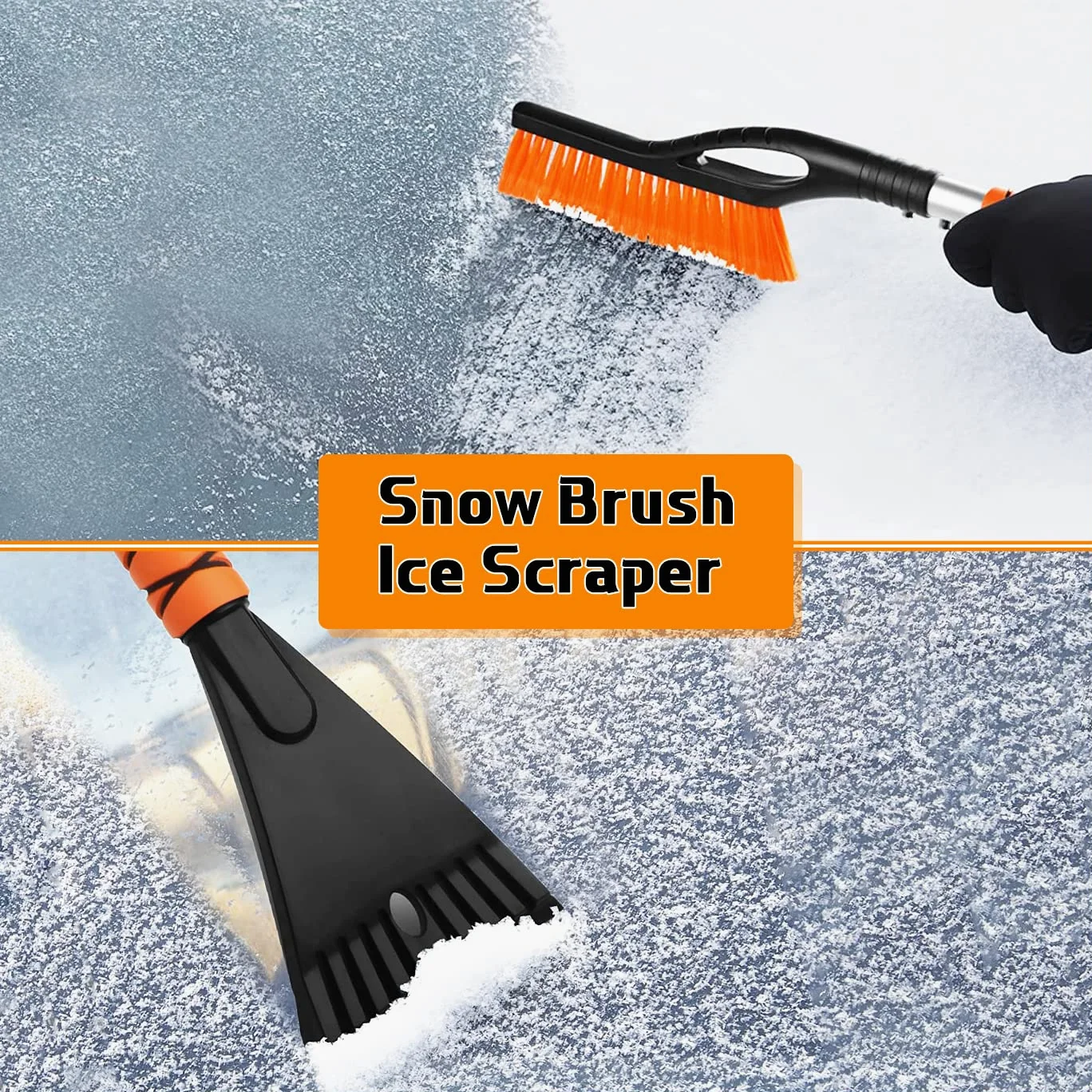 Showvigor Cepillo de Nieve, 68cm 2 en 1 Desmontable Coche Nieve Cepillo y Rasqueta Hielo Coche con Mango de Espuma Ergonómica, Conveniente para los Coches, Camiones, SUVs