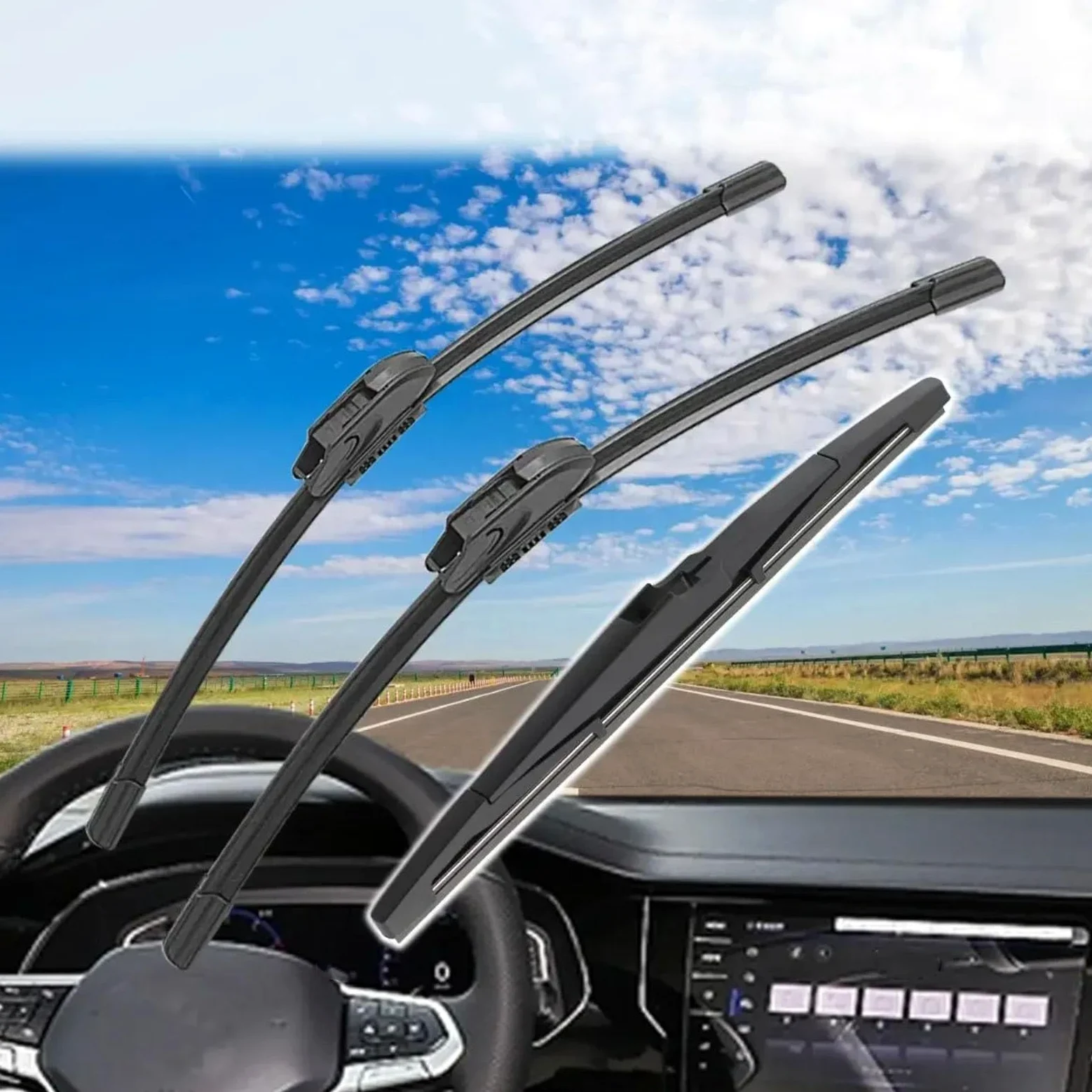 Kit Actualización Escobillas Limpiaparabrisas Piezas De Coche Compatible Con SSangyong Para Stavic 2013 2014 2015 Reemplazo De Parabrisas Limpiaparabrisas Coche(4Front)