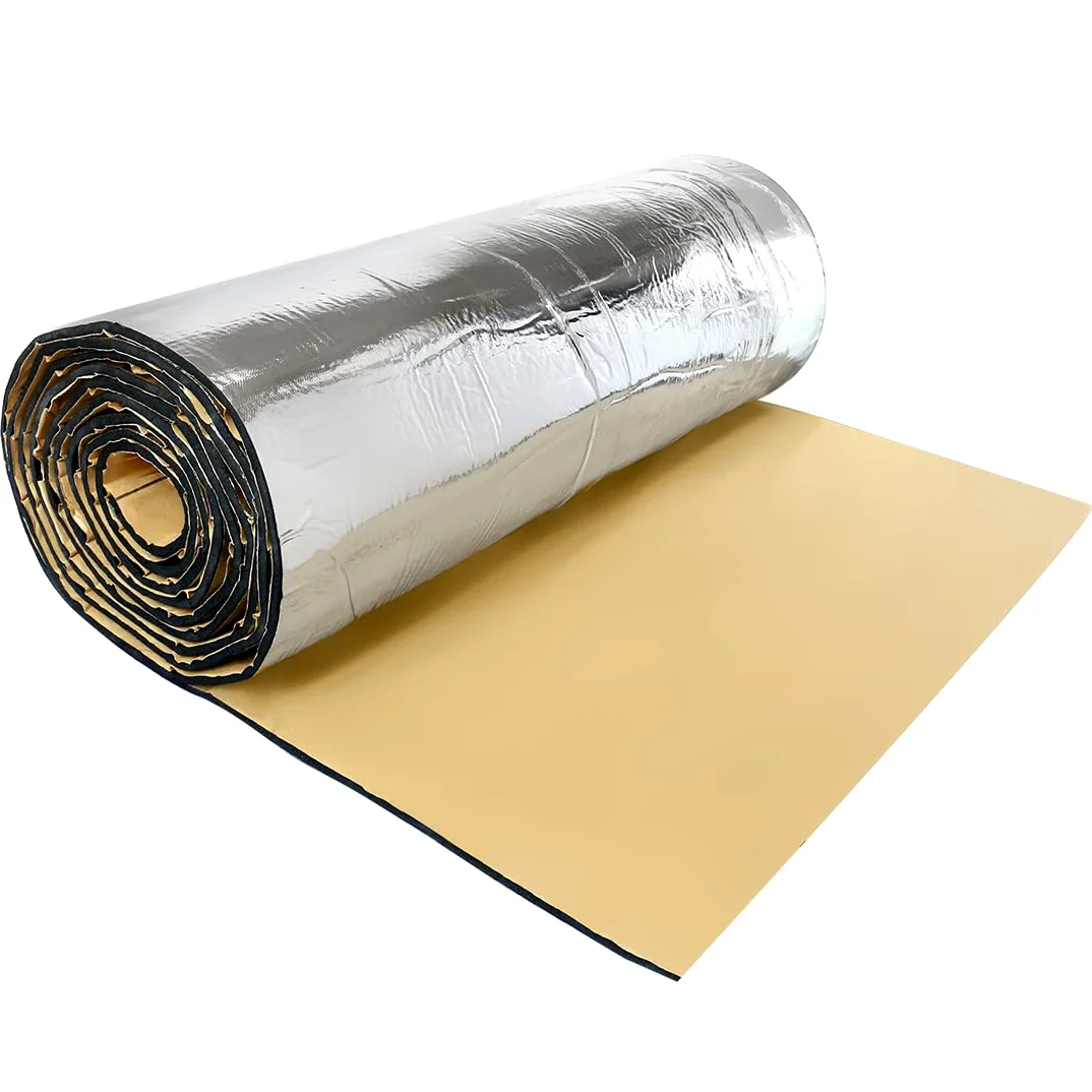 sourcing map 300x100cm Aislante Térmico Lámina Insonorizante Forro Papel Adhesivo 10mm De Espesor Espuma Aislante Acústico Insonorización Coche 3㎡