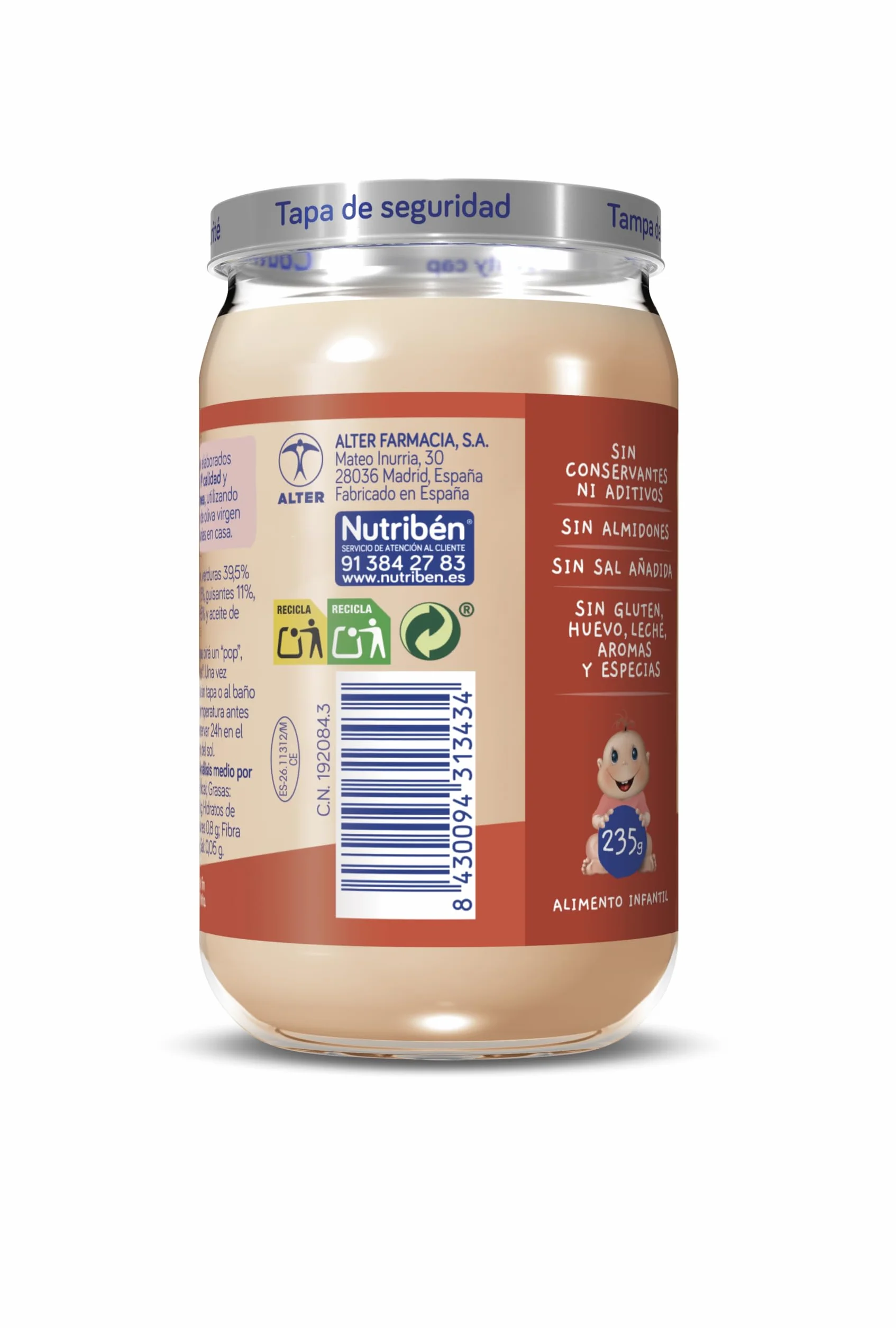Nutribén Potitos De Menestra De Cordero Pack 6 x 235g Desde los 6 Meses