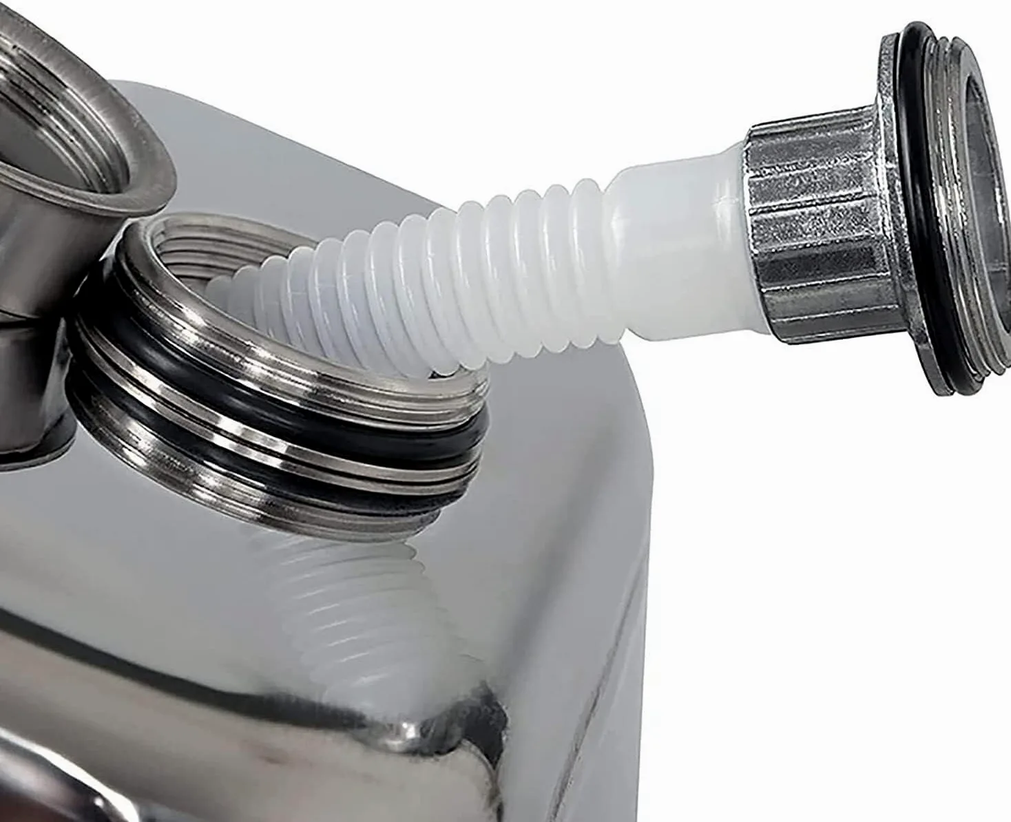 Bidón Combustible 5/10/15/20L Acero Inoxidable 304 para Gasolina y Diésel, Jerry Can con Boquilla Flexible, Tanque Portátil Antifugas para Coche, Barco y Camping(20l)