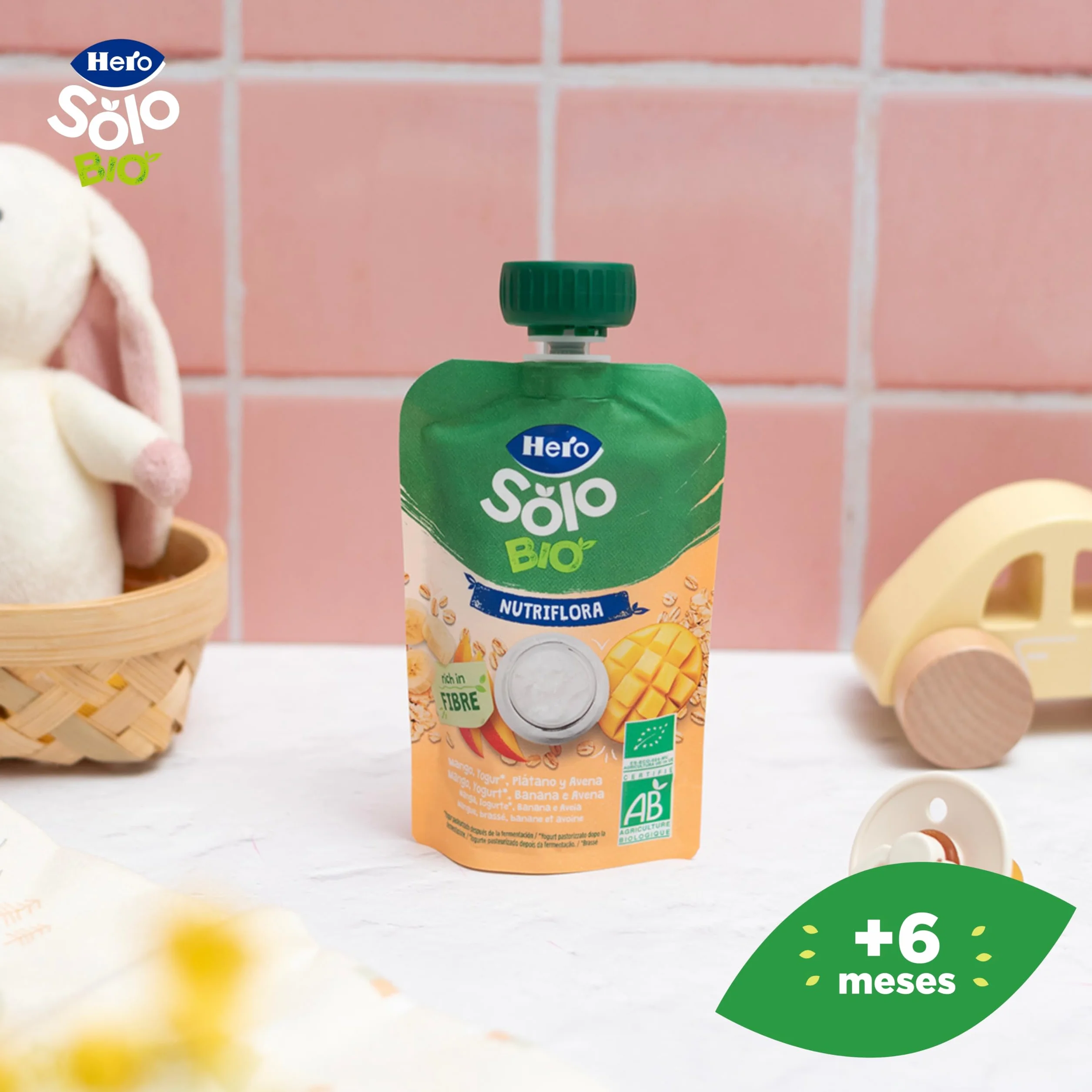 Bolsitas Ecológicas de Mango, Platáno, Yogur y Avena 100gr Hero Solo