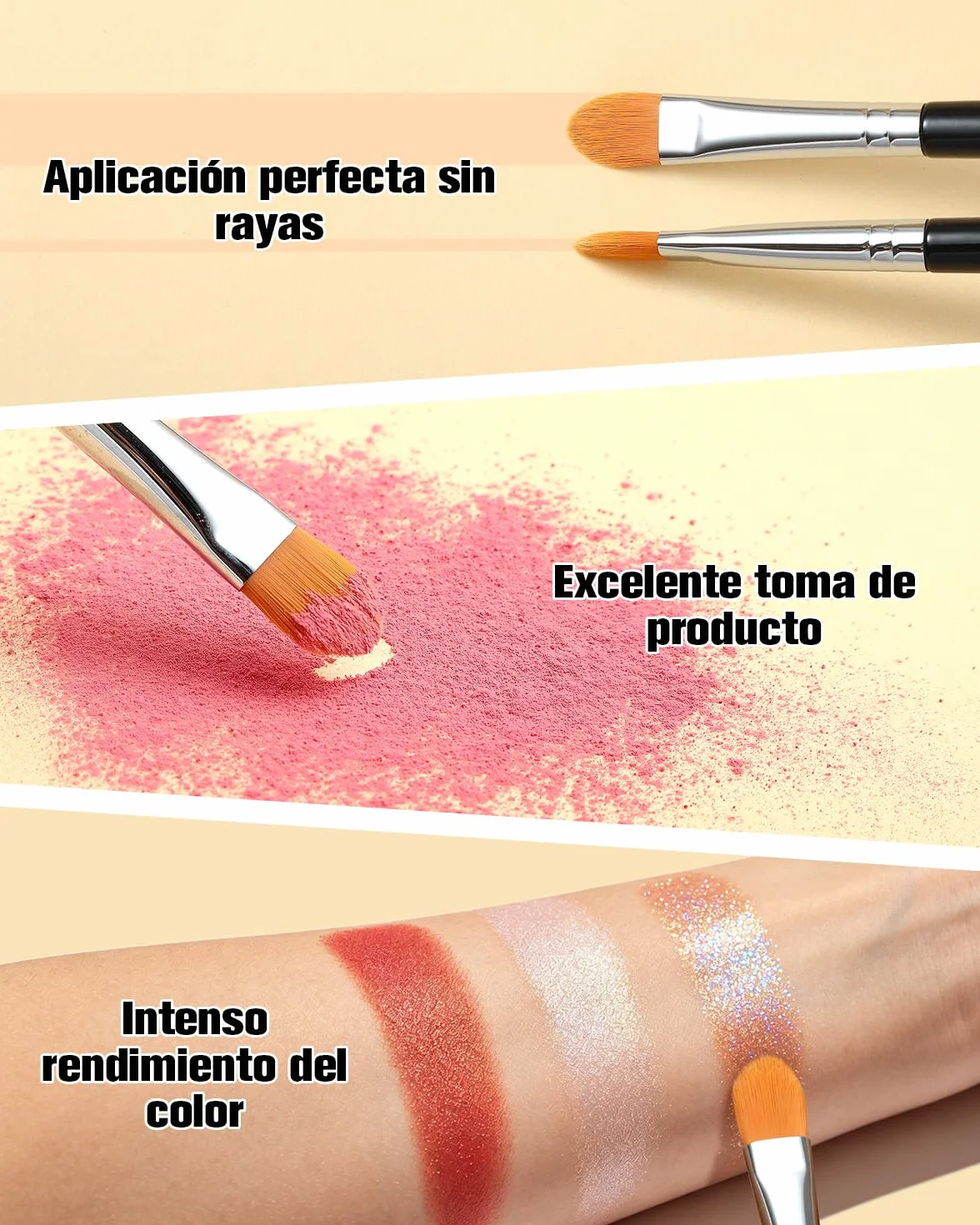 EIGSHOW Pincel aplicador de imprimación de sombra de ojos para mezclar, corrector, herramientas profesionales E828