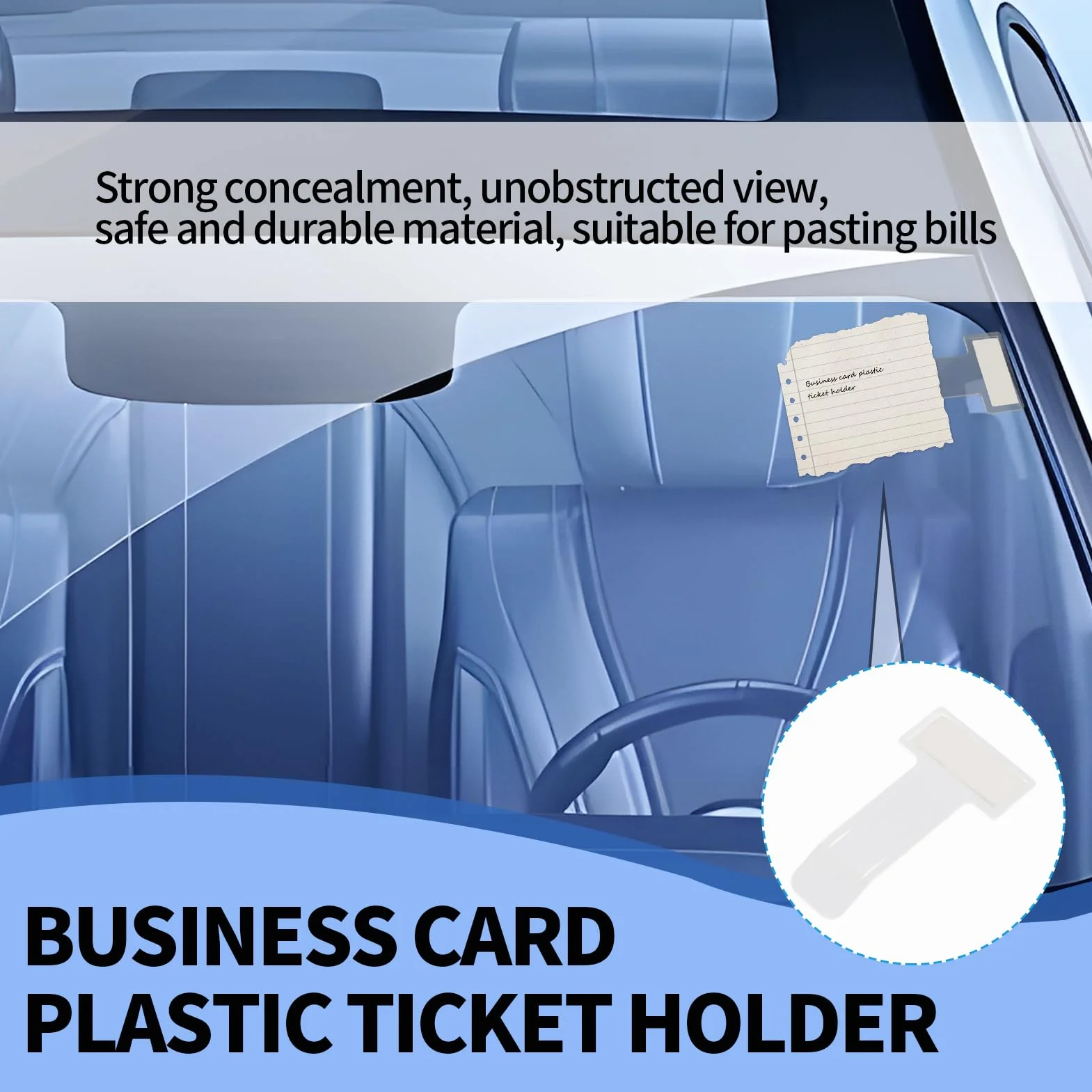 10 Unidades Porta para Auto, Clip Transparente de Parabrisas Coche, Portadocumentos para Auto, Soporte de Tickets para Coche, Pinza Adhesiva para Ticket Parking, Car Ticket Holder