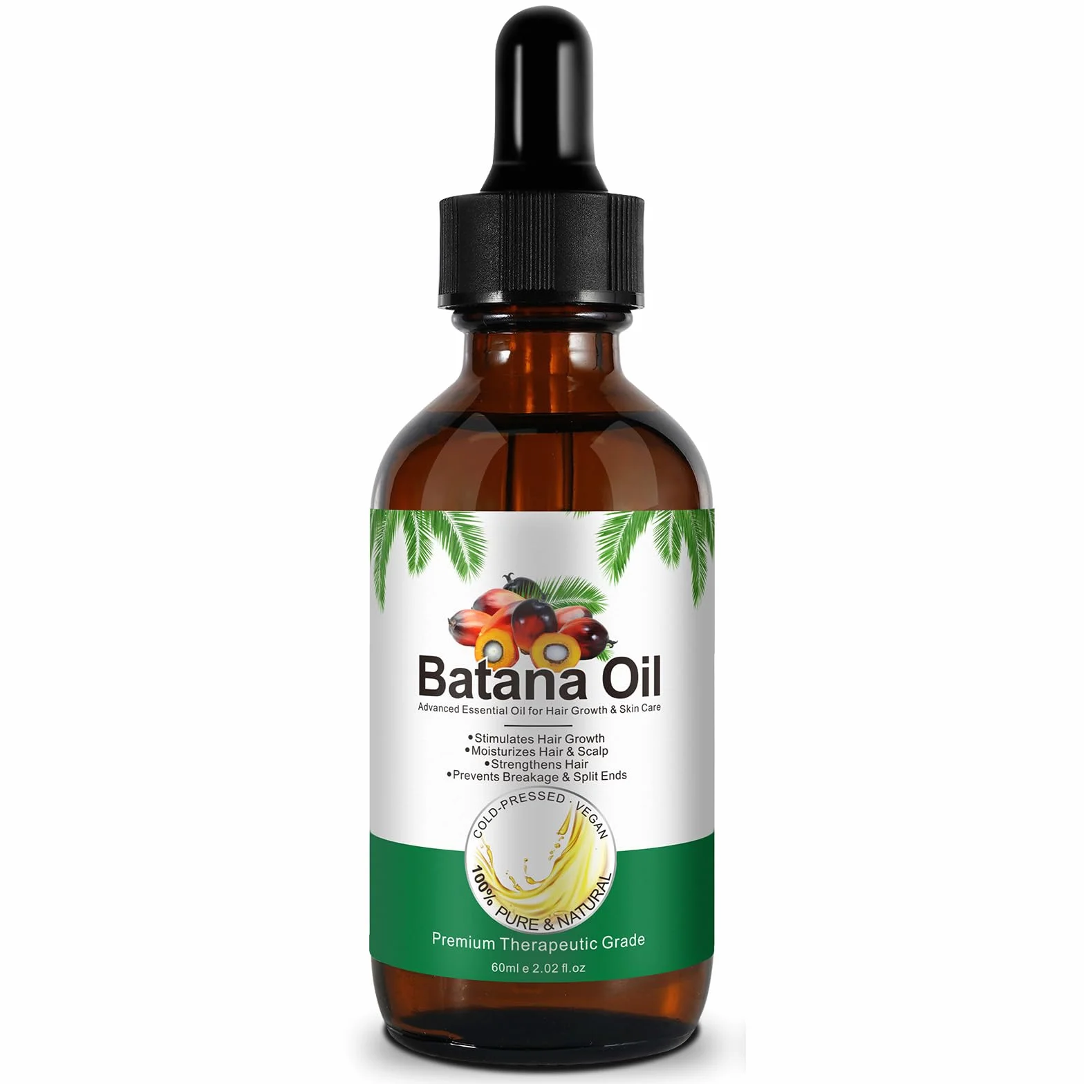 Aceite de Batana Natural Prensado en Frío para Cabello, Cejas y Pestañas, 60ml