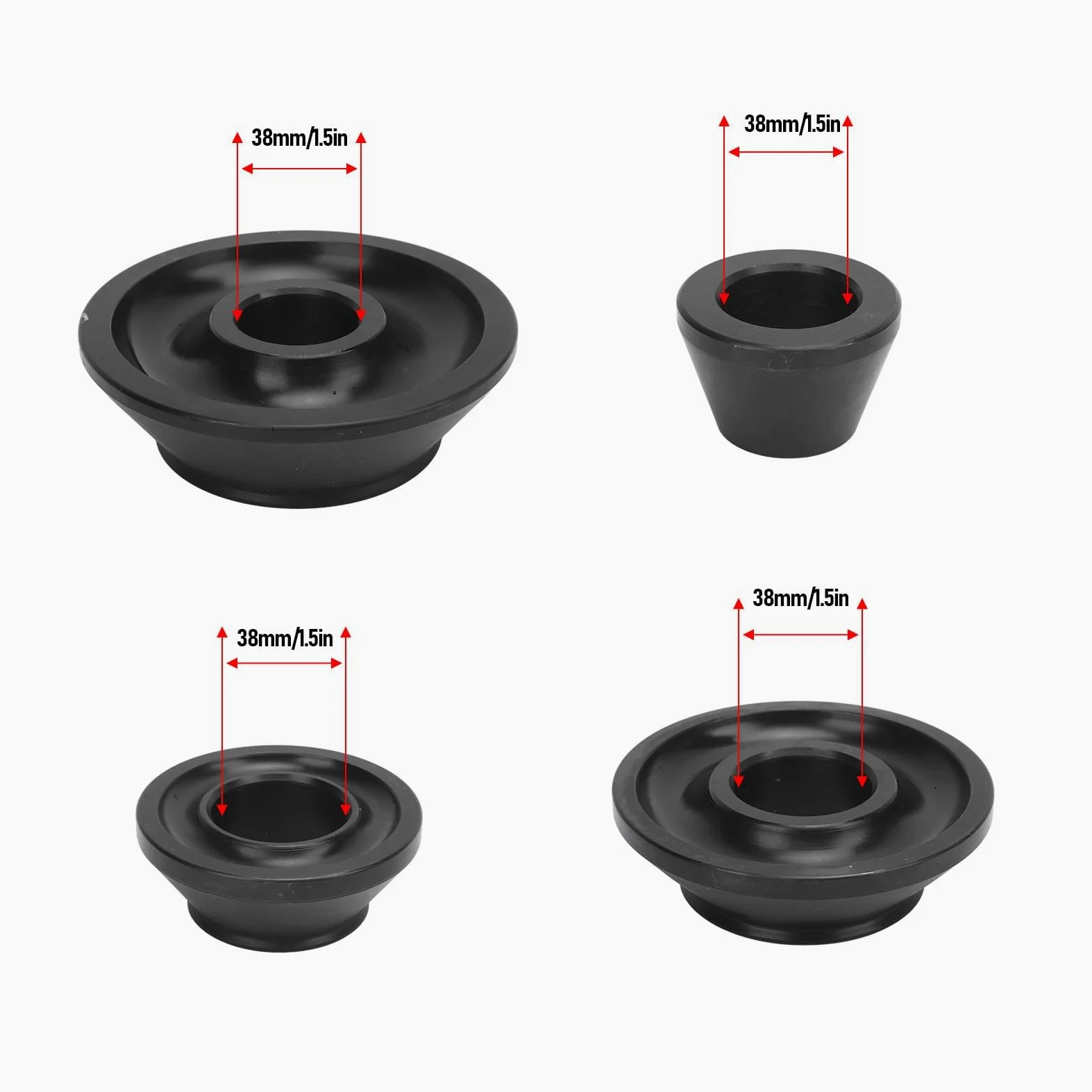 Cryfokt Kit de Cono Cónico para Equilibrador de Ruedas, Metal de Alta Resistencia para Camiones y Caravanas con Eje de 38 Mm, 4 Unidades