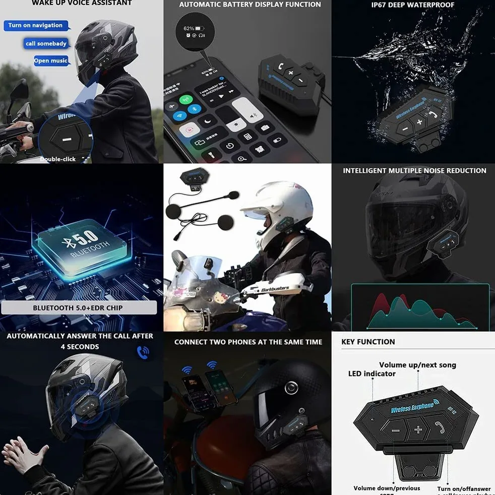 Casco De Moto Modular Bluetooth, ECE Homologado, con Doble Visera, Carcasa De Alta Resistencia, Diseño Liviano, Adecuado para Hombres Y Mujeres Adultos, Guantes Y Máscara Gratis