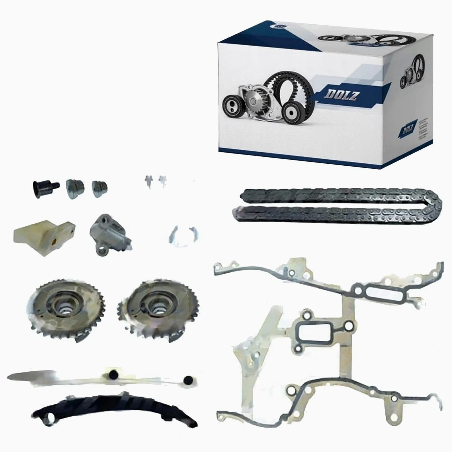 DOLZ SKCO004V Kit de cadena de distribución con rueda dentada árbol de levas con rueda dentada cigüeñal