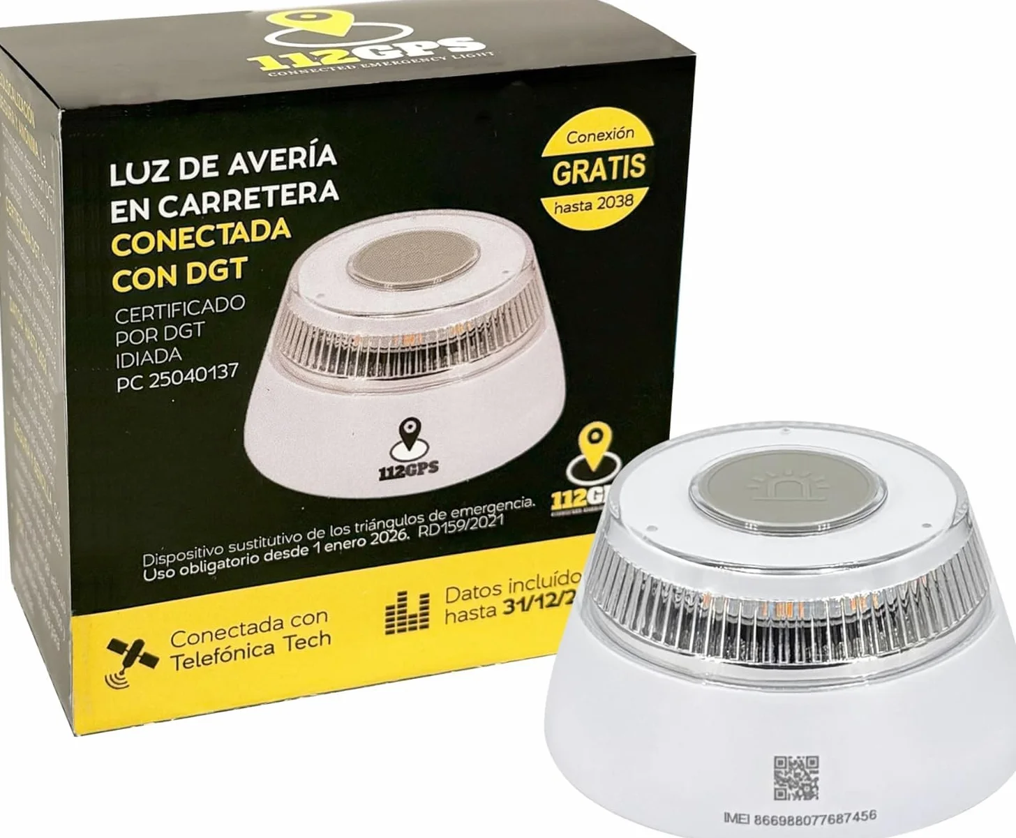 Digital House | Luz de Emergencia con Geolocalización | Baliza V16 | Conectada y Homologada DGT 2026 | Para Coche y Moto | Para el Dia y la Noche | Resistente al Agua | Visible Hasta 1km