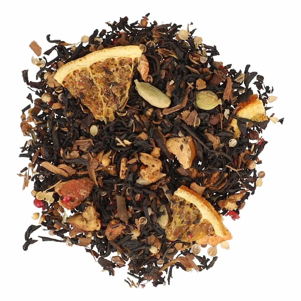 Té Rojo Pu Erh Arcoiris con Cardamomo, Canela, Manzana, Naranja, Clavo y Pimienta Rosa - Digestivo - 100 g