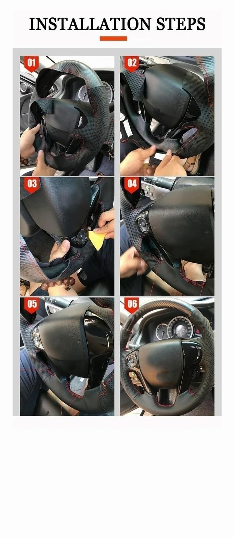 Cubierta Volante Coche Para Volvo Para XC90 Para XC60 Para XC40 Para V90 Para S90 Cuero Negro Protege Interior Funda Volante Coche Cosida A Mano(B)