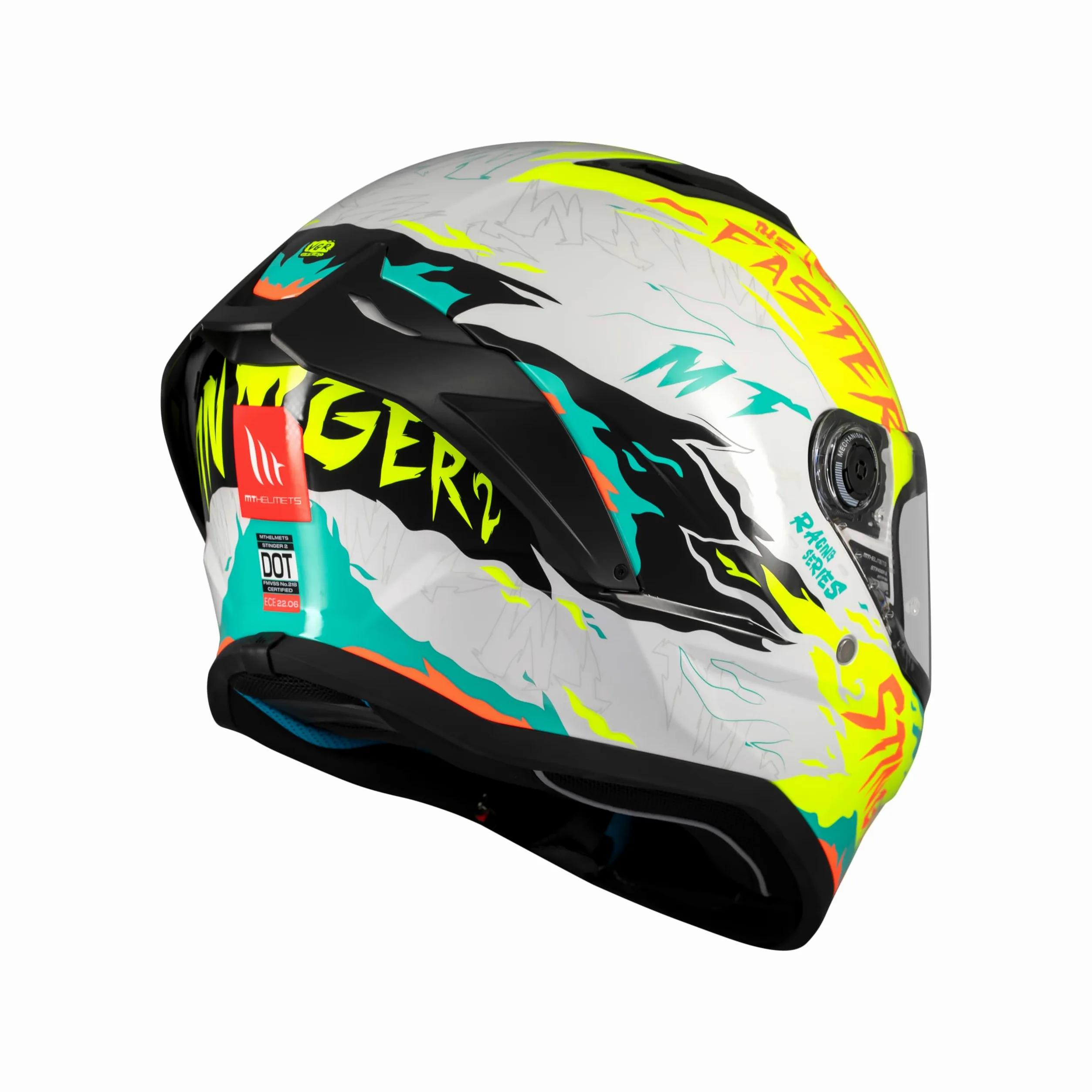 MT HELMETS Stinger 2 – Casco Moto Integral Deportivo con Pantalla Antivaho Compatible con Pinlock, Visor Solar Full Vision, Interior Lavable y Calota HIRP | Homologado ECE 22.06 & DOT
