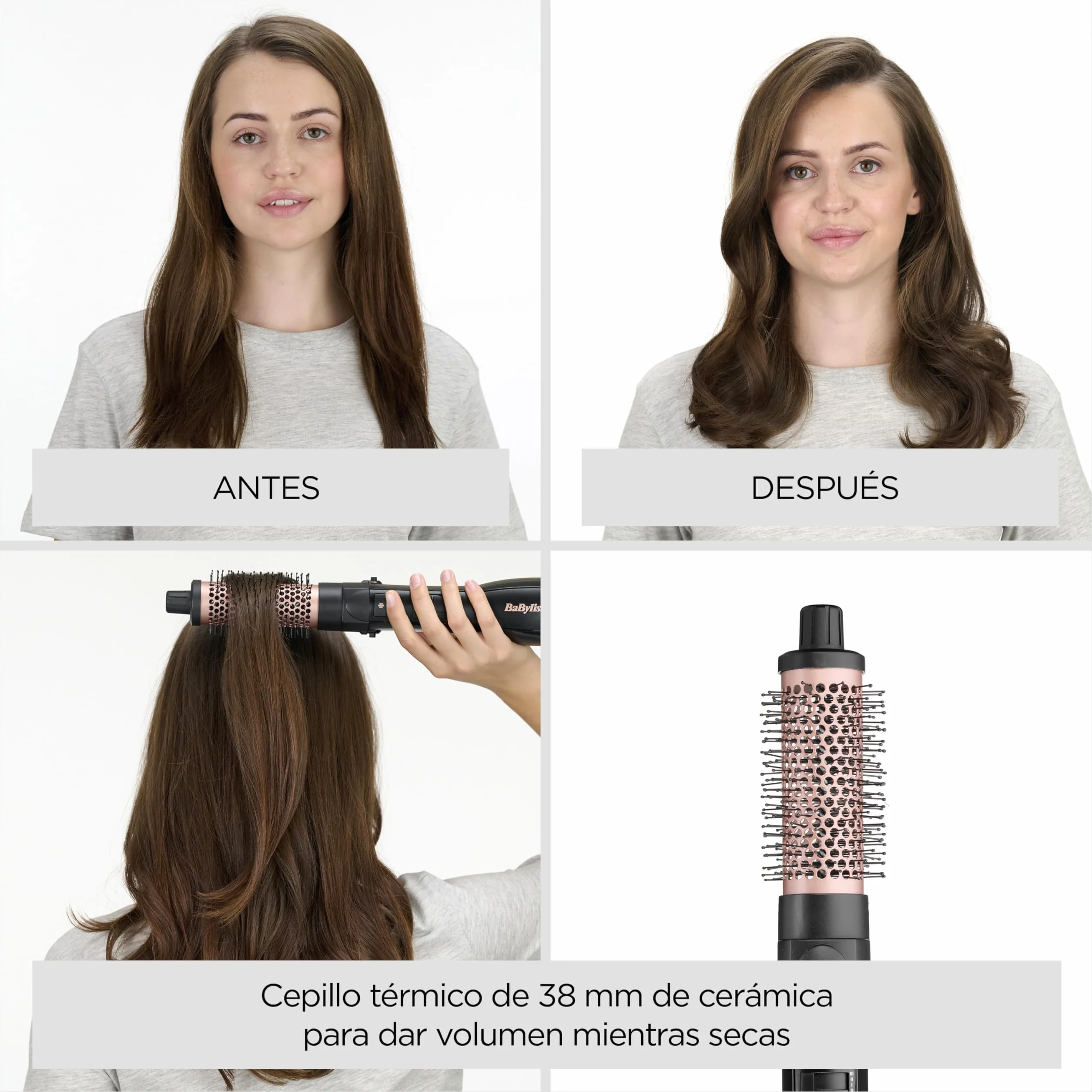 BaByliss Smooth Finish 1200 Cepillo de Aire Caliente 4-en-1 AS122E 1200W