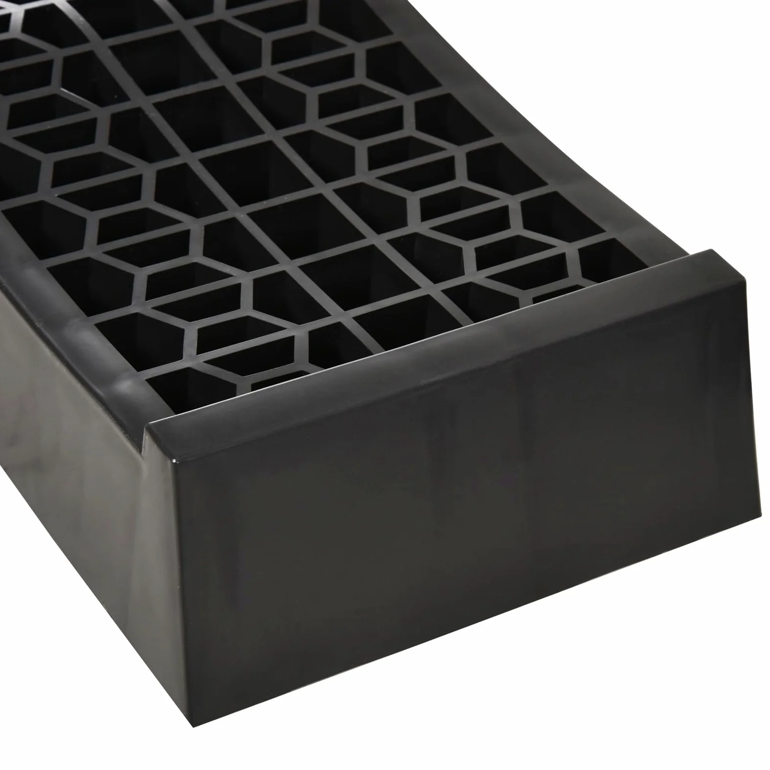 HOMCOM Juego de 2 Rampas para Coche de Plástico, Rampas Portátiles Carga hasta 3 Toneladas para Coches SUV Furgonetas Pequeñas, Antideslizante, Estable, 70x19,5 cm, Negro
