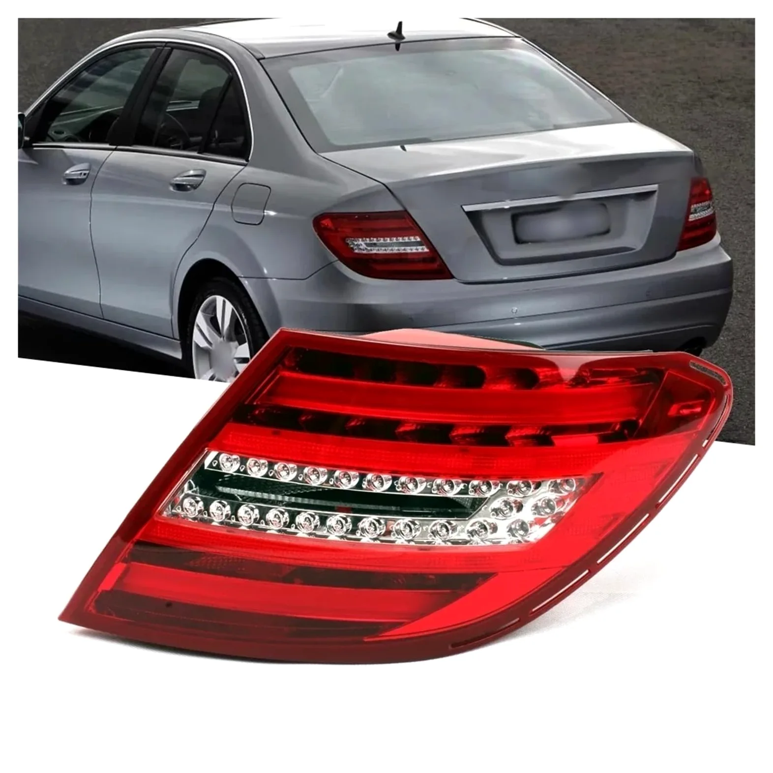 Luces traseras de freno trasero Lámpara De Freno Luz Trasera Exterior Para Mercedes W204 S204 C200 Para Estate 2011-2014(Left)