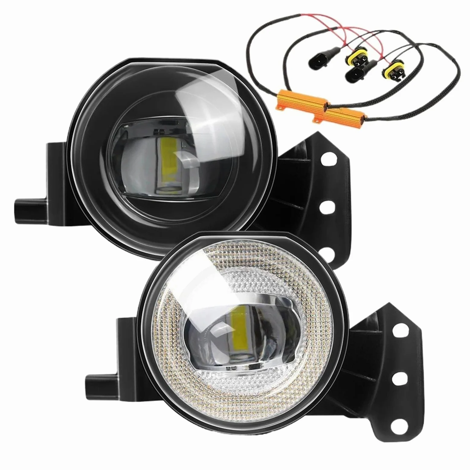 Faro Antiniebla E46 E60 E63 E90 525i 530i 545i 550i 323i 325i Canbus LED Antiniebla Lámpara Circulación Diurna 2 X Luz Ojo Ángel DRL(Amarillo)