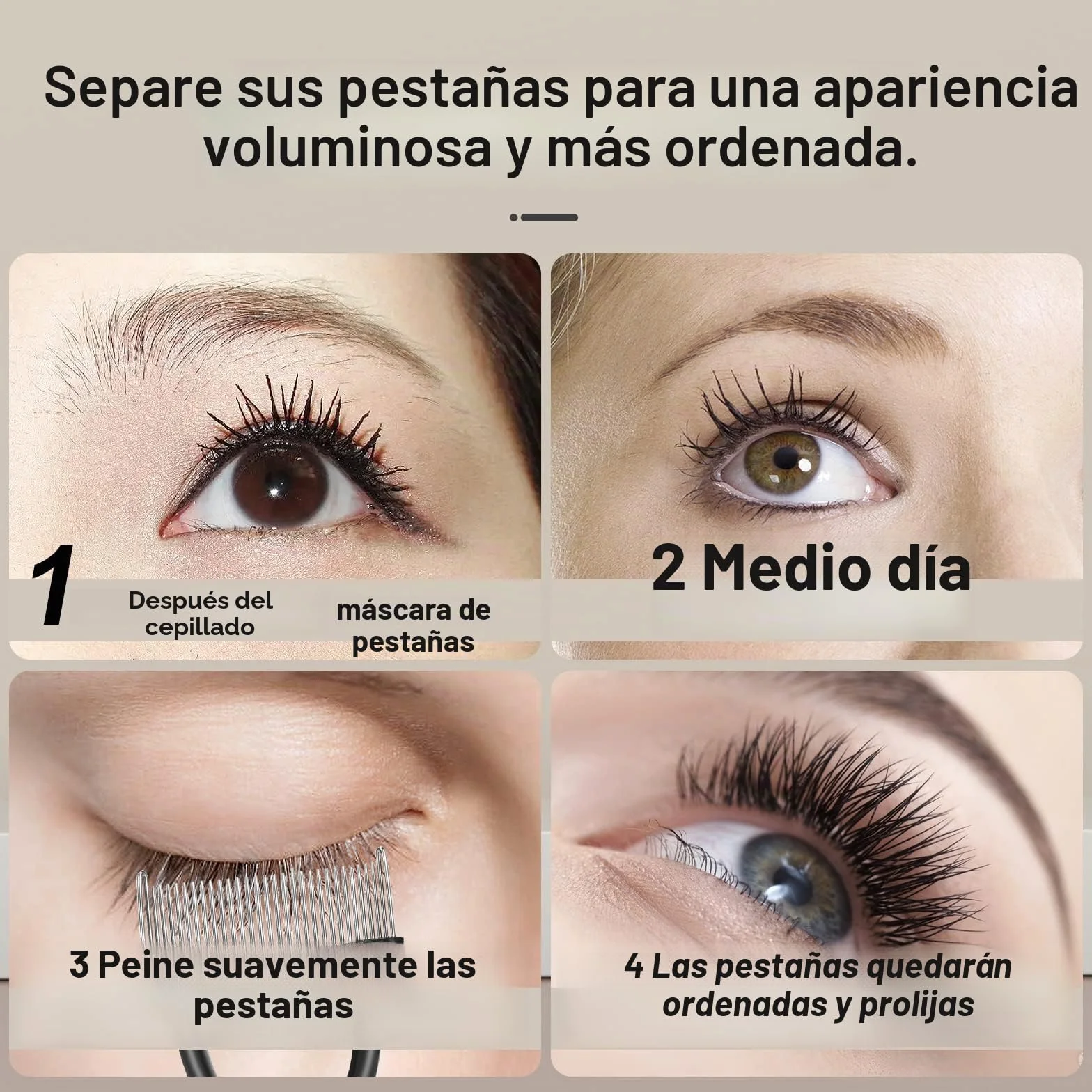 SWEET VIEW Cepillo para Cejas Separador de Pestañas Set de 3 Piezas Profesional