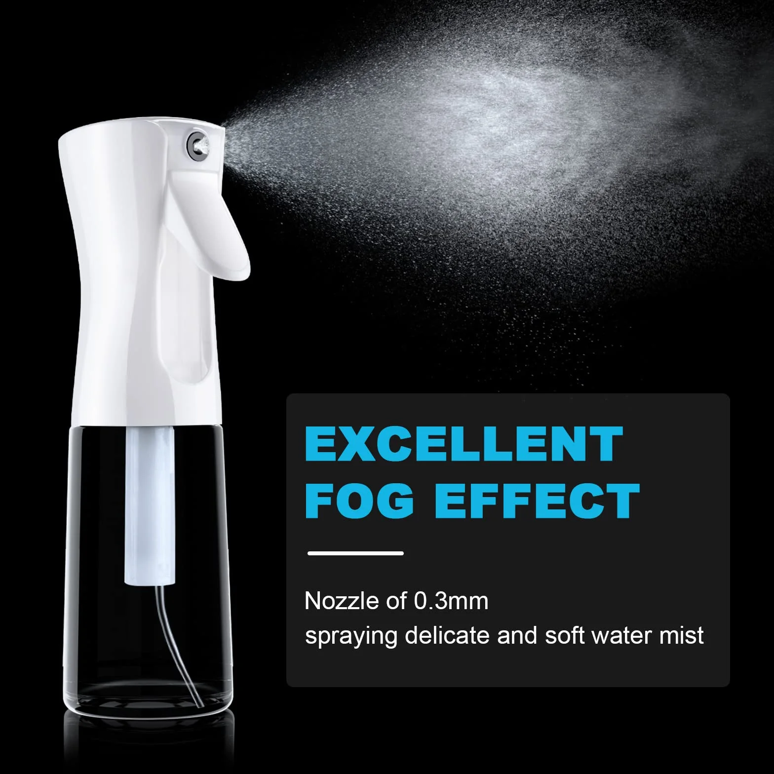 AOOWU Botella de spray para el cabello, 2 uds vacías de agua continua, pulverización fina multifuncional