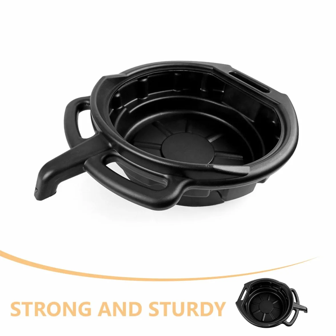 NUOBESTY Bandejas de Drenaje para Aceite de Motor 10l y 15l, Set 2 Piezas de PE Resistente para Automóviles, Recogedor para Mantenimiento y Cambio de Aceite, Fácil Limpieza y Uso en Taller