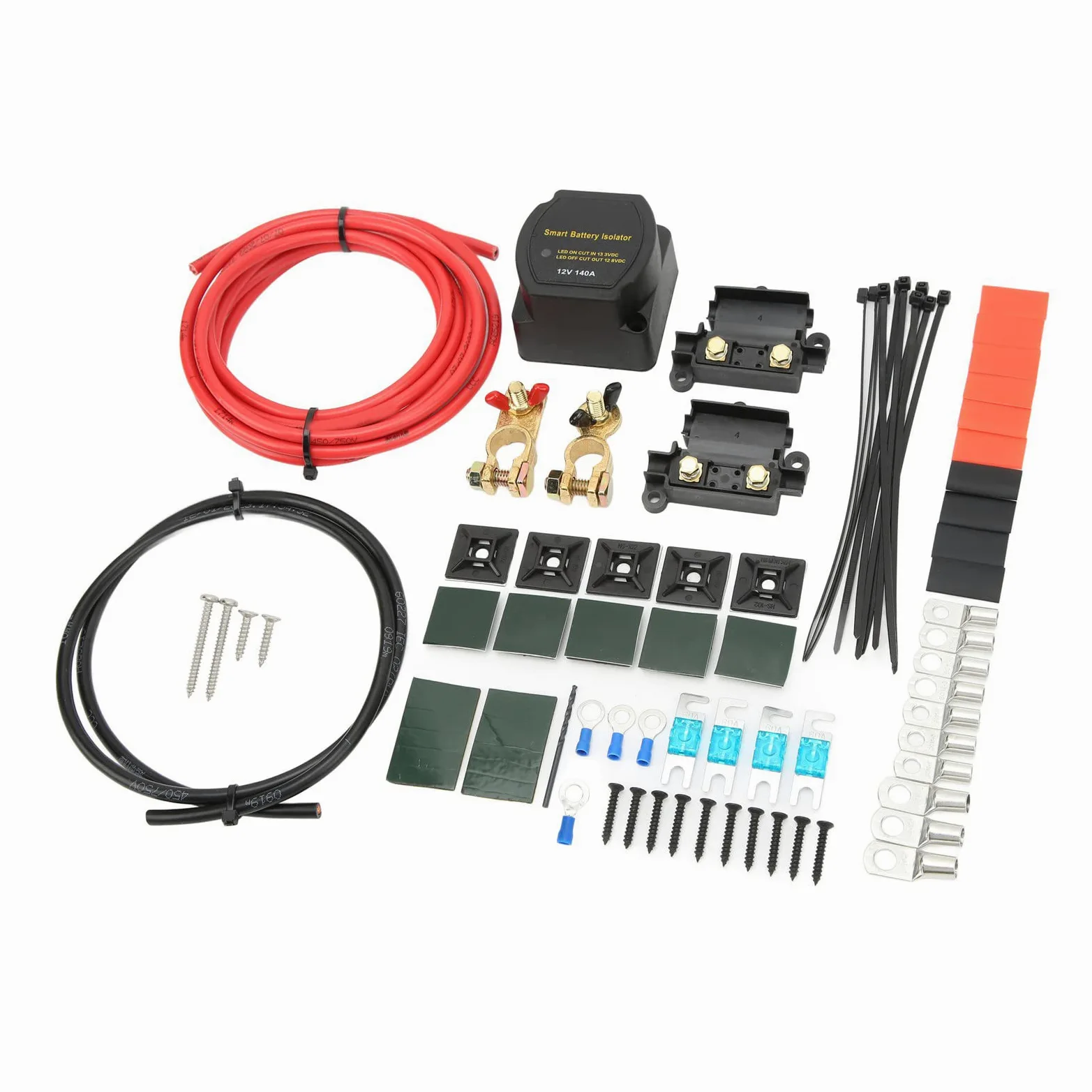 Kit de Aislador de Batería Dual, relé de Voltaje Automático de 140 Amperios para Automóviles, Camiones, Vehículos Recreativos, Barcos con Diseño Resistente Al Agua