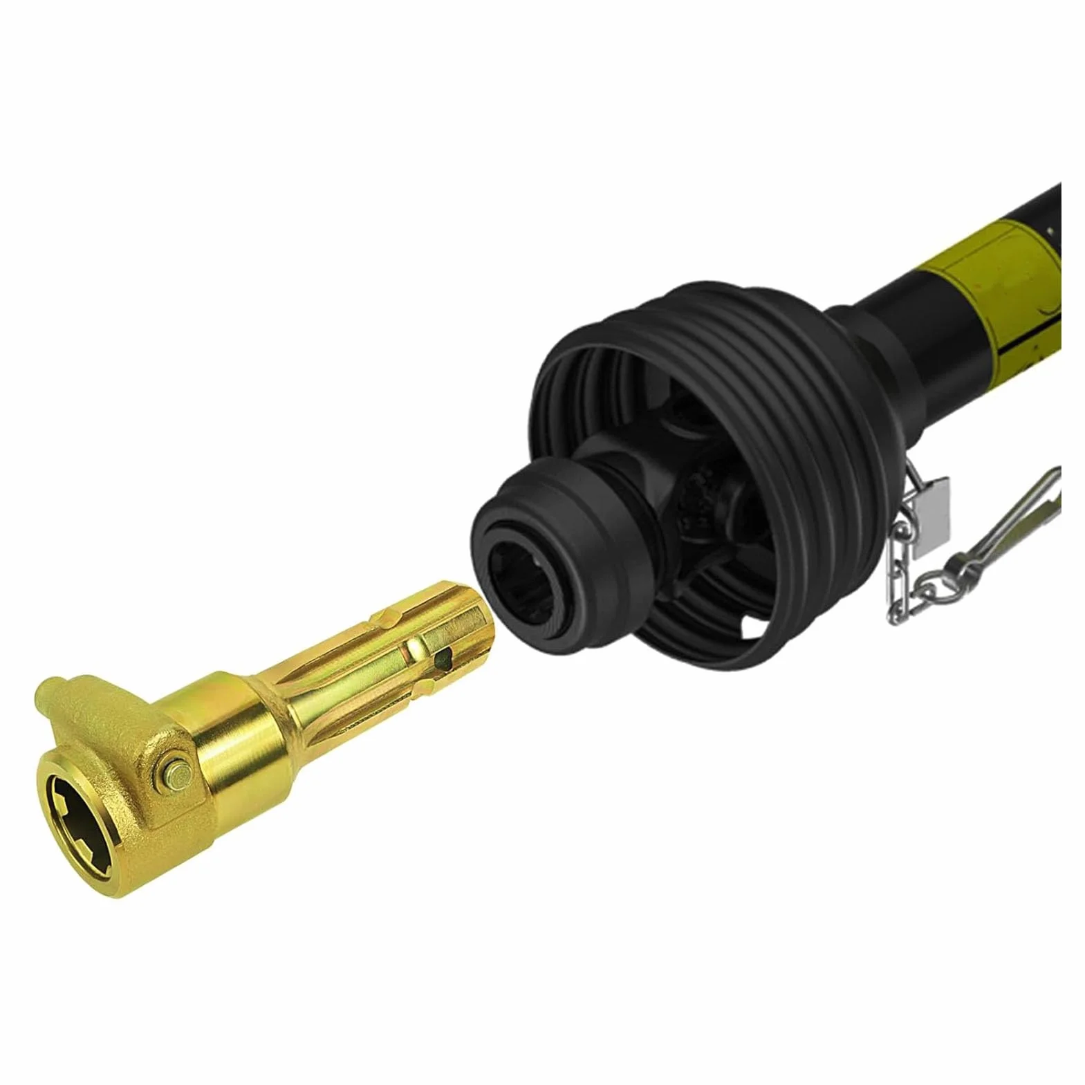 Adaptador PTO para Tractor 1 3/8 Pulgadas 6 Estrías Hembra y Macho Extensor