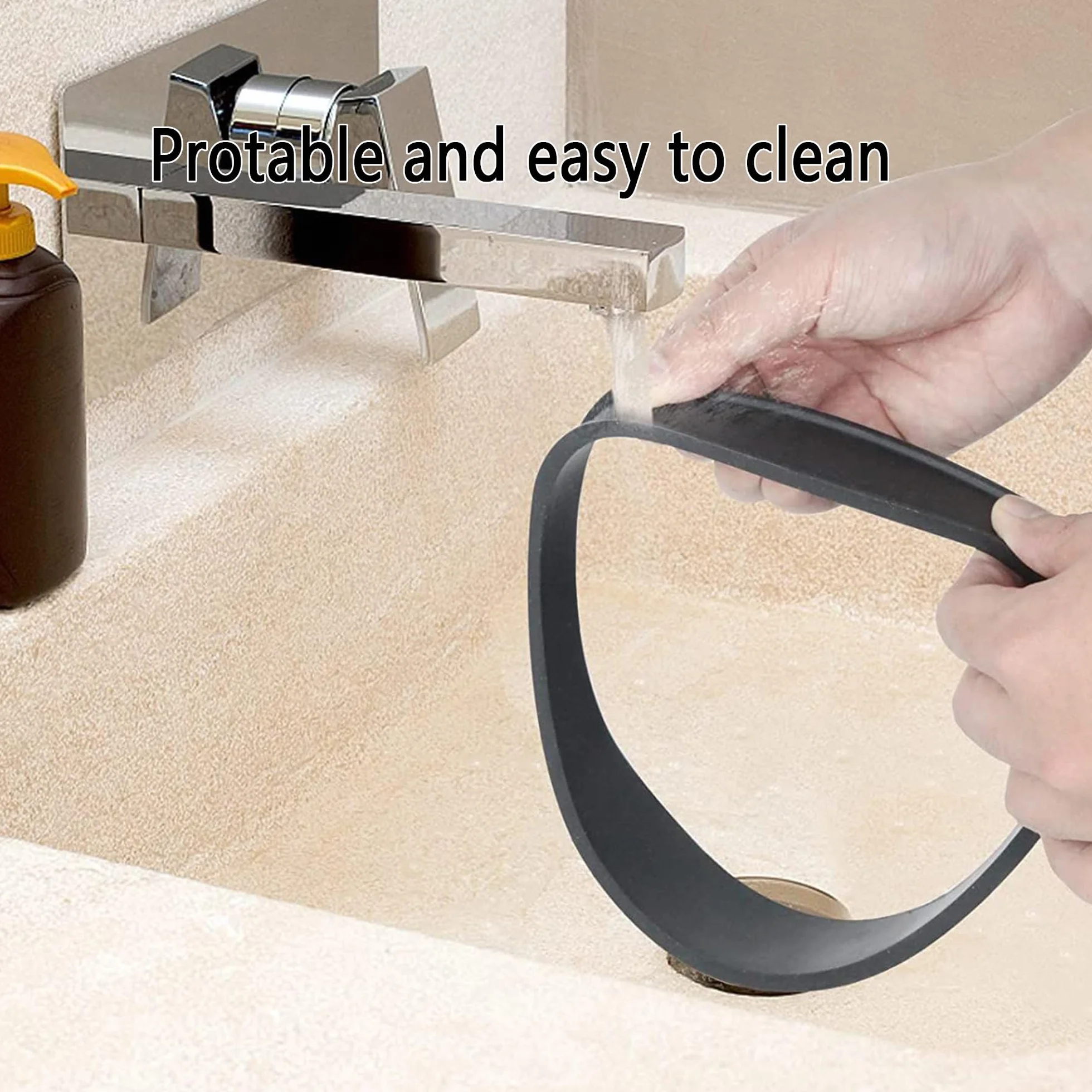 Banda de Corte de Pelo de Silicona, Guía Curvada para Afeitar, Plantilla de Afeitado Fácil, Autocorte de Cabello (Negro)