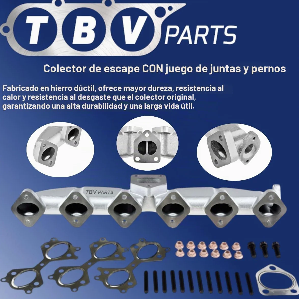 Colector De Escape 11622248166 Mas Juego De Juntas 18407788422 Hecho De Hierro Dúctil 11627788422 Compatible Para E60 E61 E65 X5 3.0d 2.5d M57 M57N 325d 330d 525d