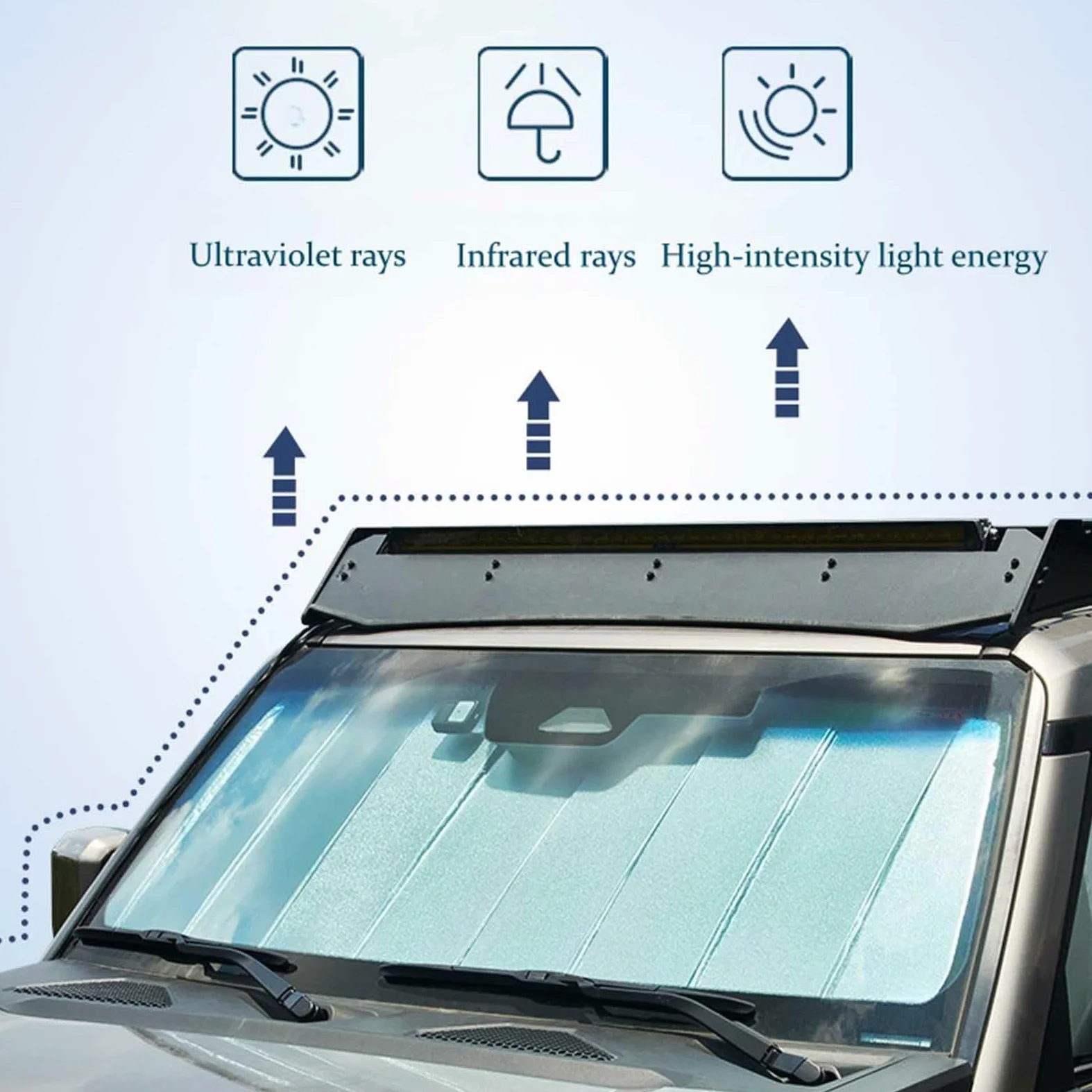Parasol Coche Delantero Reflectante para Volkswagen Multivan T4 1993-2003 – Protector Solar para Parabrisas con Protección UV y Bloqueo Térmico