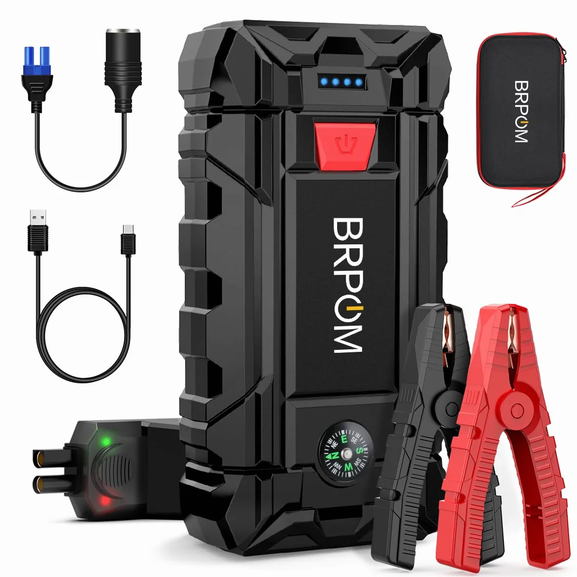 BRPOM Arrancador de Coches 10000A 12V Jump Starter Carga Rápida QC3.0