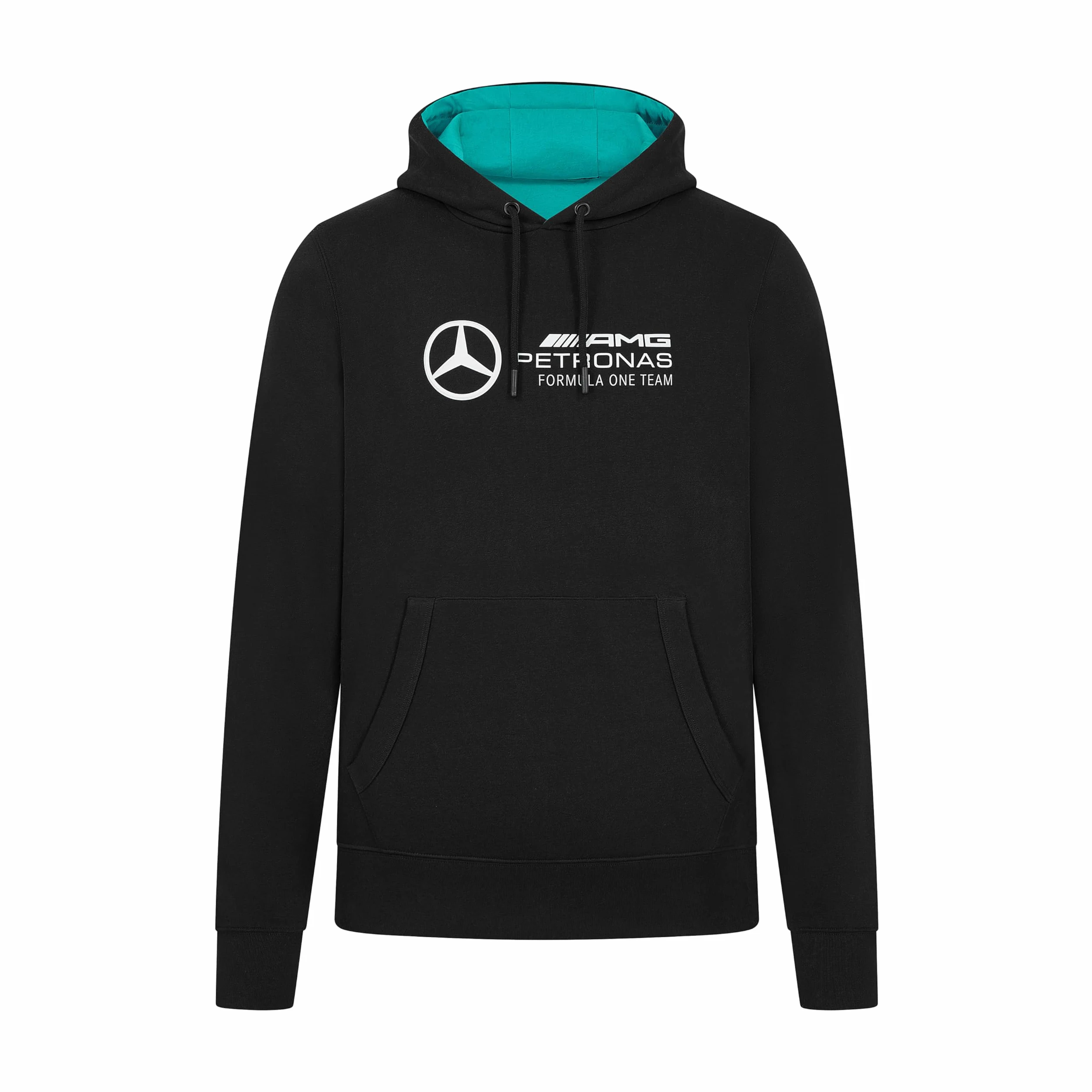 Mercedes AMG Petronas Sudadera con Capucha de Hombre F1 con Gran Logotipo del Equipo en 3D - Negro - Tamaño: XL