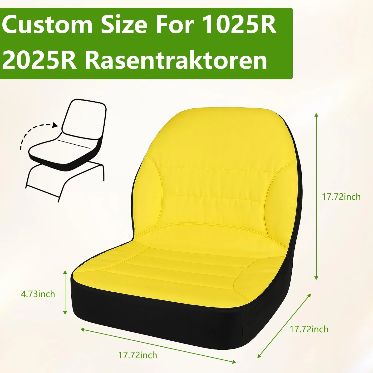 Funda de Asiento para cortacésped Tractor, Tela Oxford 300D, Funda LP68694 Compatible con John Deere Tractor & Gator 1025R 2025R, Resistente a la Intemperie hasta 45 × 12 cm