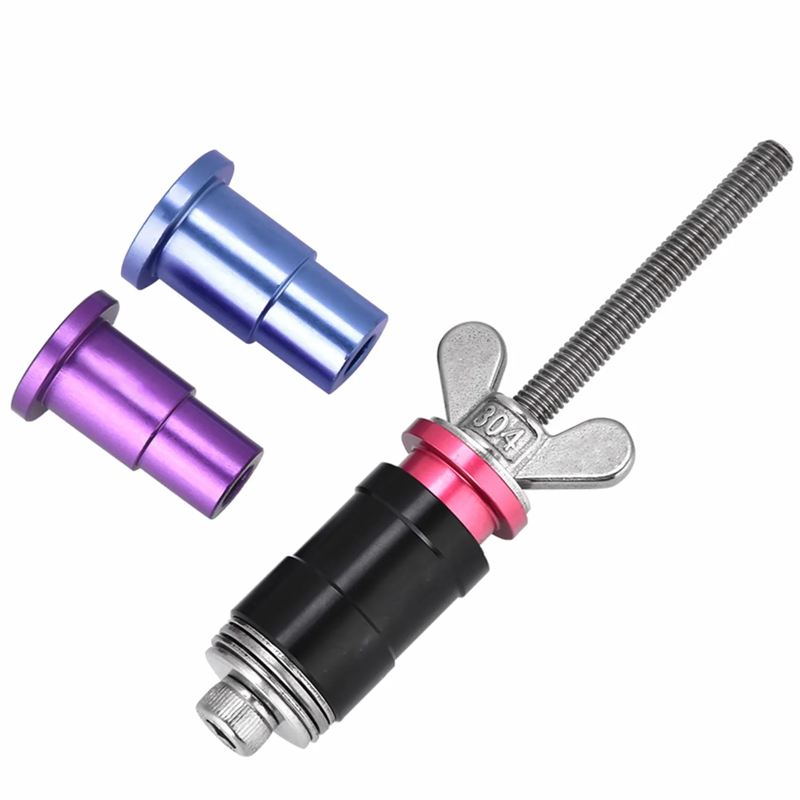 Herramienta de Casquillo de Choque Trasero, Instalar la Herramienta Retirar para Amortiguadores Traseros Fox Rockshox X Fusion, con 3 Adaptadores para 12.7 Mm de Casquillos DU