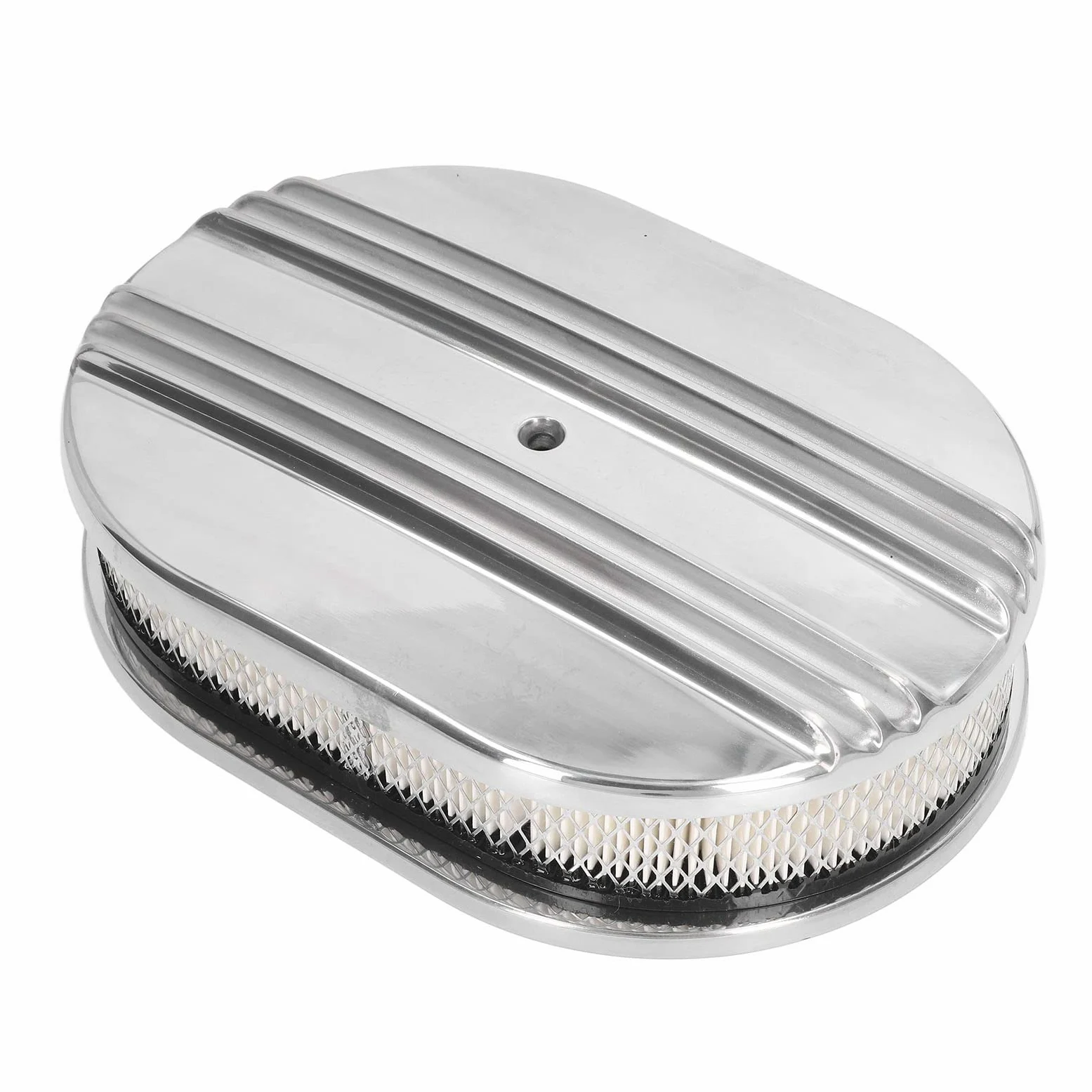Filtro de Aire Ovalado, Alto Rendimiento, Diseño de Media Aleta, Filtro de Aire de Aluminio, Fuerte y Resistente, Apto para Carburadores, para Coches, Motos, Trabajos Manuales, Afi
