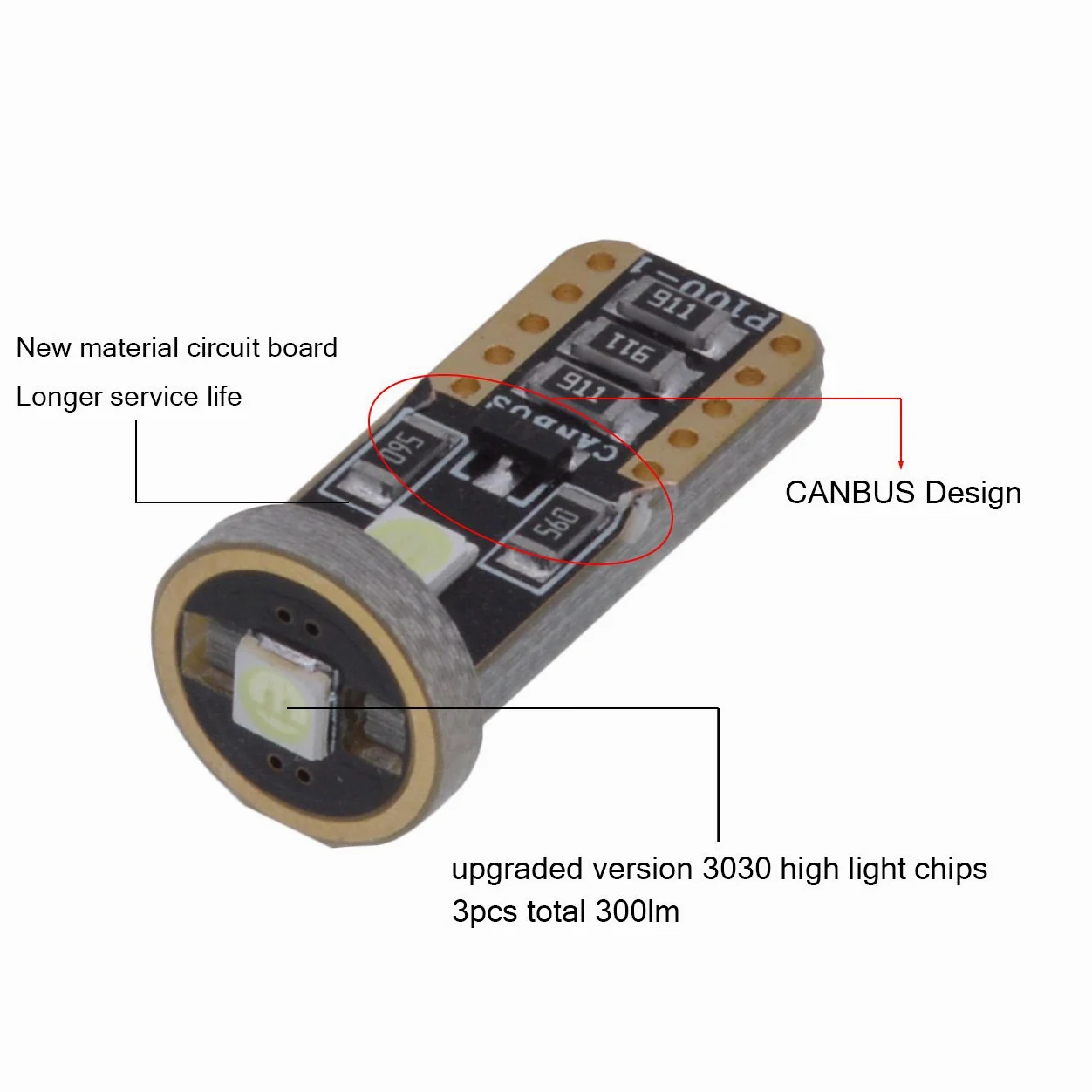 KATUR T10 Canbus - Bombillas LED para coche, color azul hielo, T10, W5W, 3 SMD 5050, superbrillantes, 194, 168, 175, 192, 2825, cuña, luces LED, fuente de repuesto para luces de coche (100 unidades)