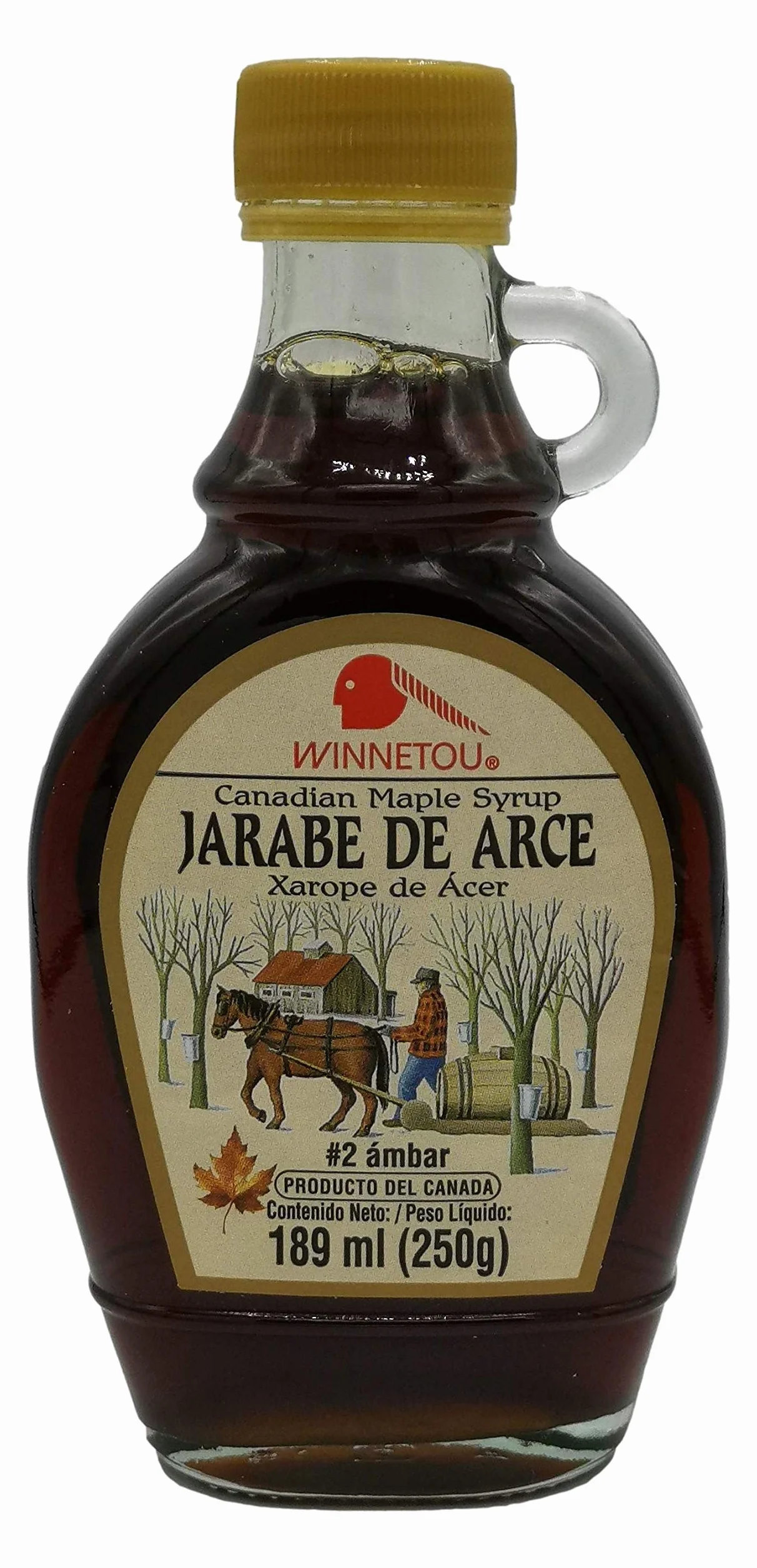 Sirope de Arce 100% Natural Maple Syrup Canadá #2 Ámbar Grado A 250g
