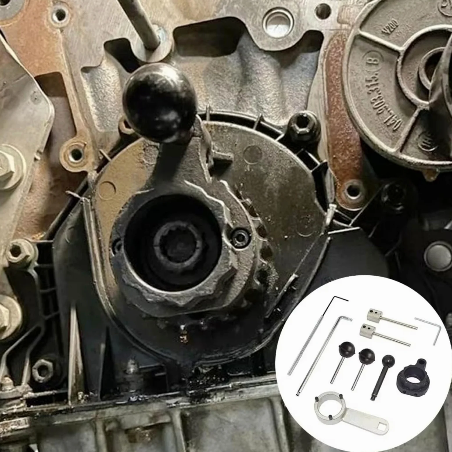 Kit De Herramientas Ajuste Bloqueo Árboles Levas Sincronización Del Motor T10264 Compatible Con Seat 2012-2025 Motores Diésel 1.6 2.0 TDI CR Common Rail Pasador bloqueo del tensor