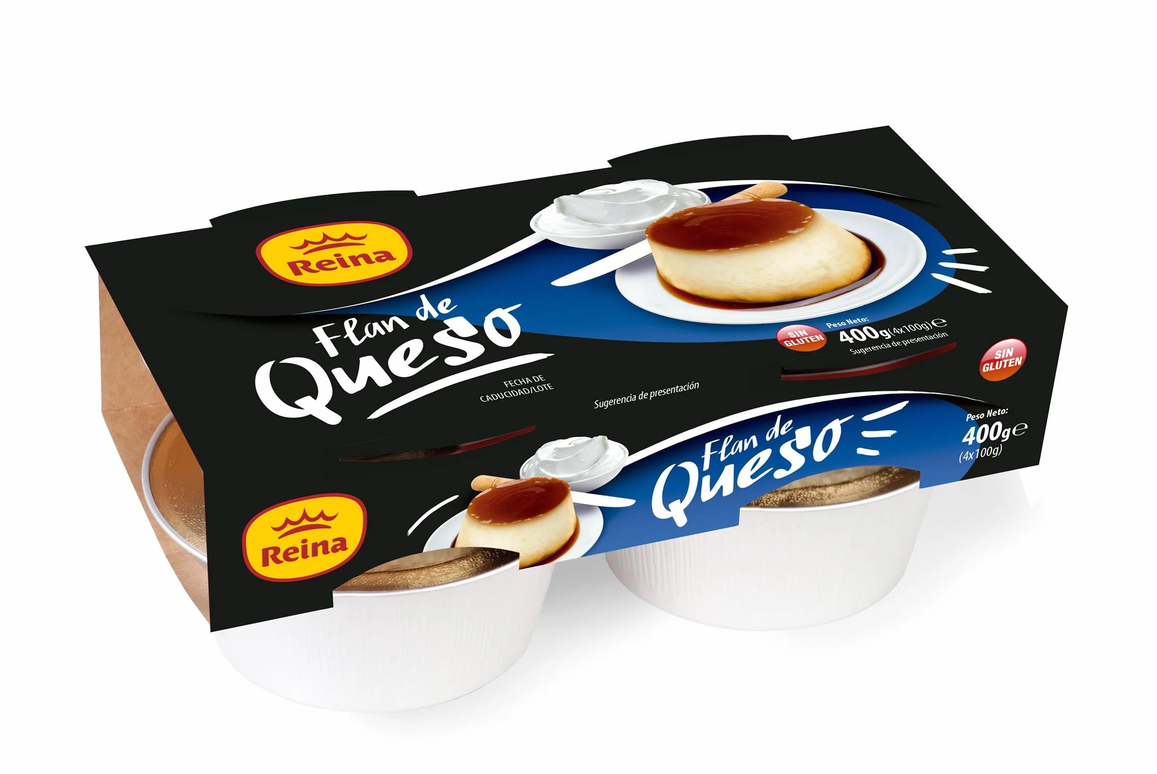 REINA flan de queso pack 4 x 100 g